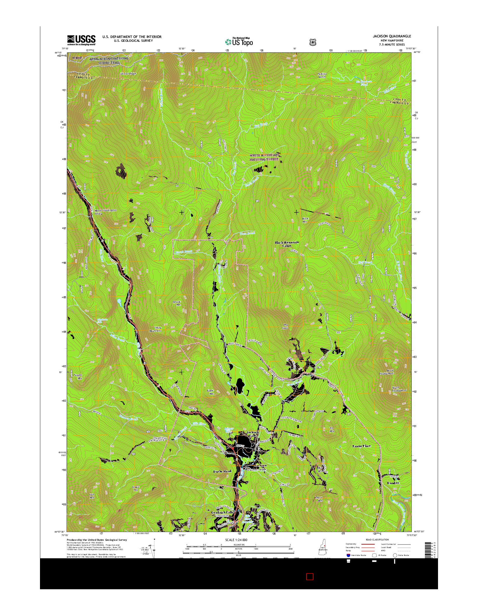 USGS US TOPO 7.5-MINUTE MAP FOR JACKSON, NH 2015