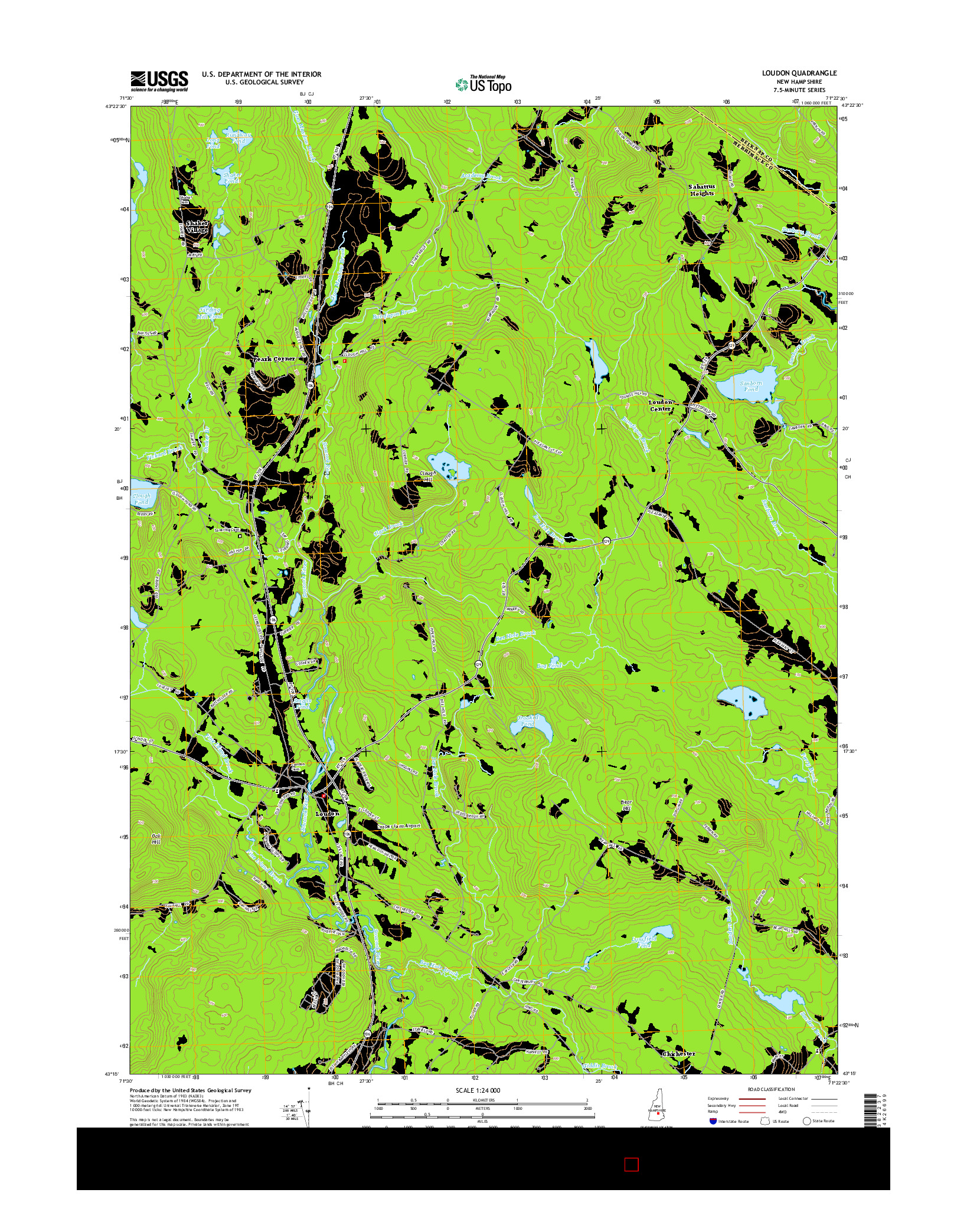 USGS US TOPO 7.5-MINUTE MAP FOR LOUDON, NH 2015