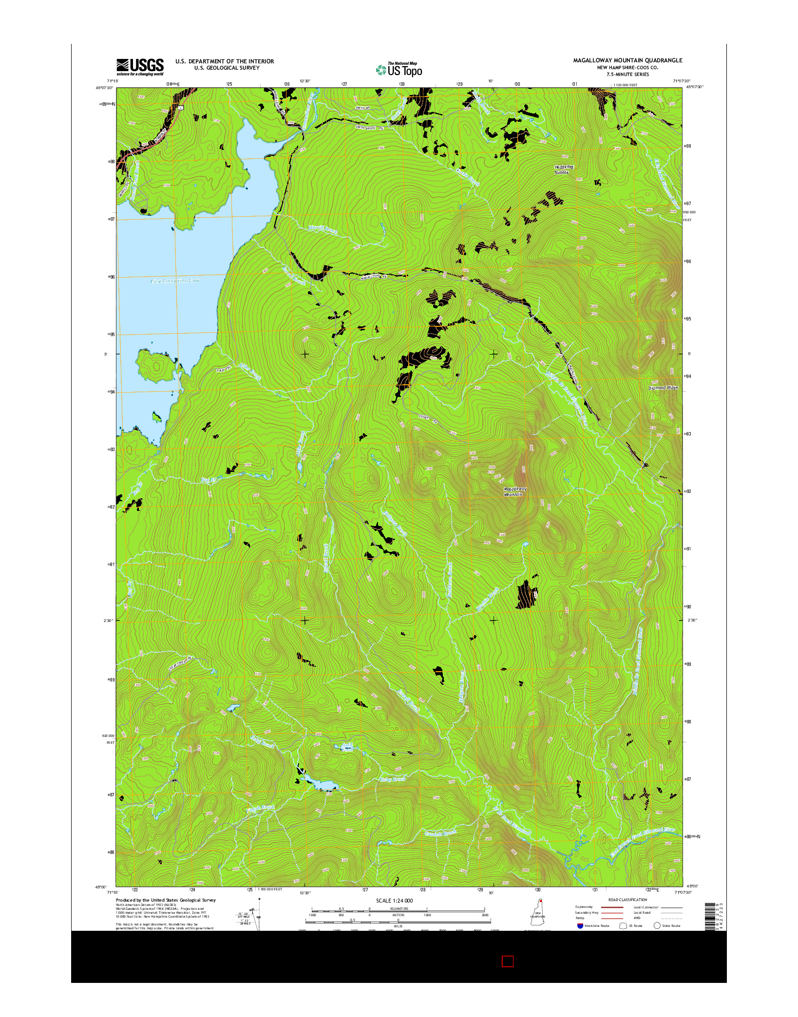 USGS US TOPO 7.5-MINUTE MAP FOR MAGALLOWAY MOUNTAIN, NH 2015