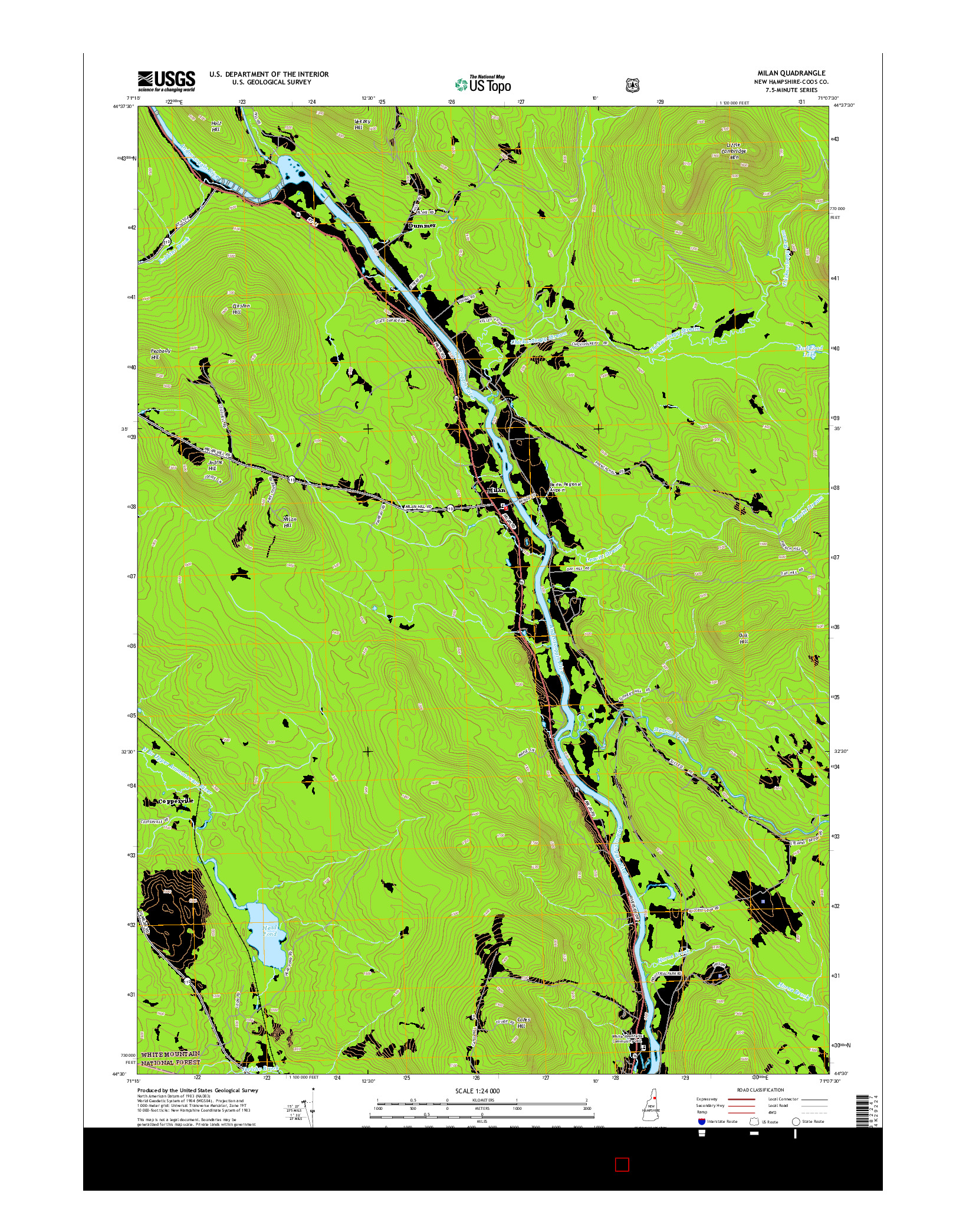 USGS US TOPO 7.5-MINUTE MAP FOR MILAN, NH 2015