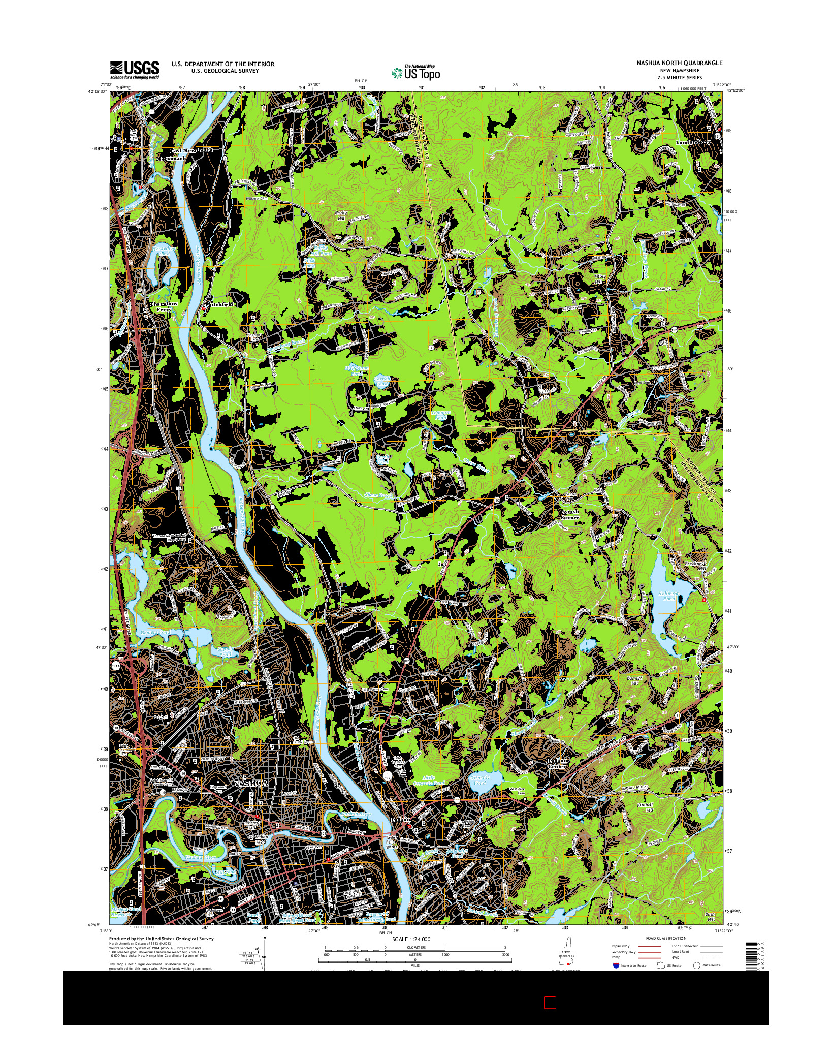 USGS US TOPO 7.5-MINUTE MAP FOR NASHUA NORTH, NH 2015