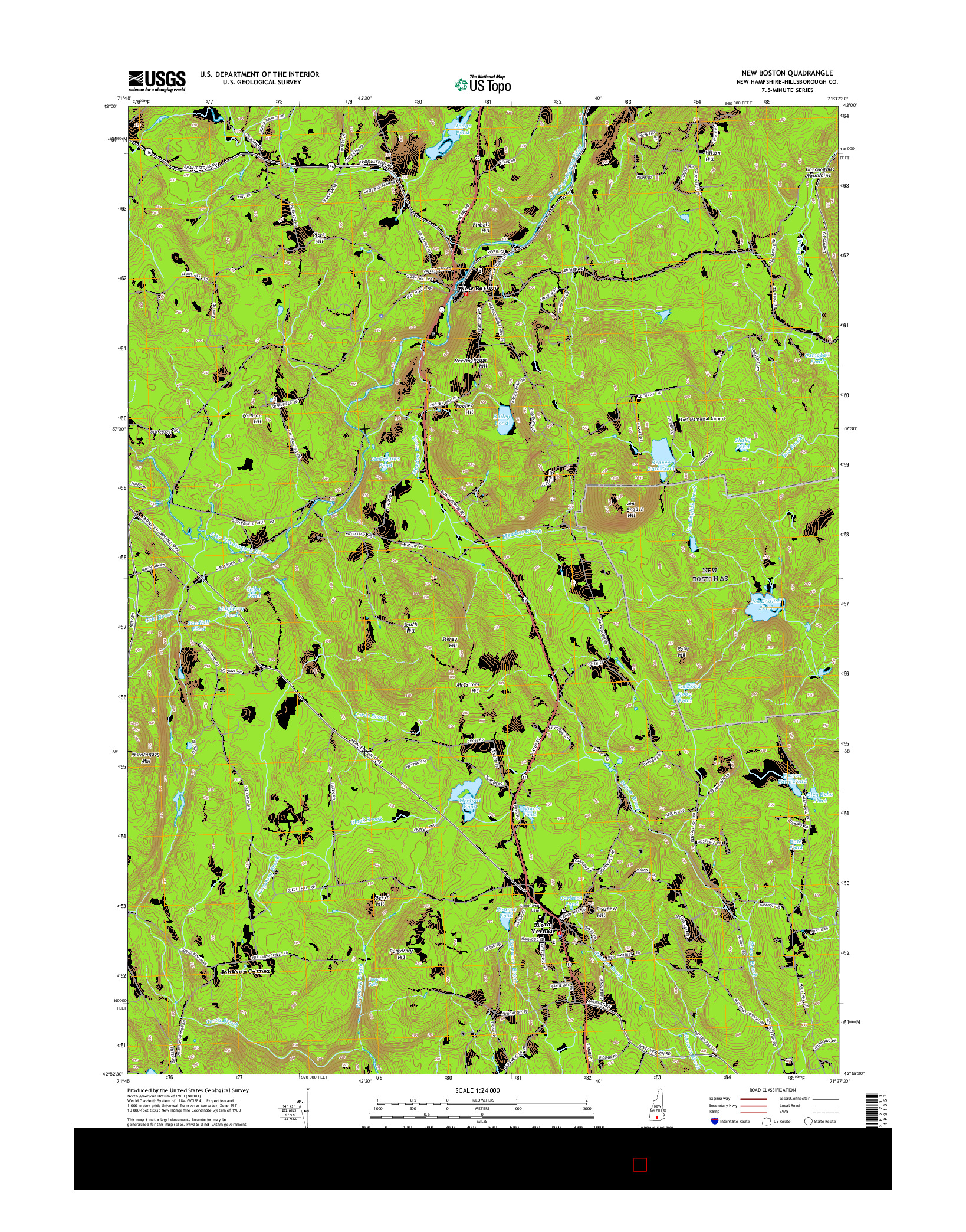 USGS US TOPO 7.5-MINUTE MAP FOR NEW BOSTON, NH 2015