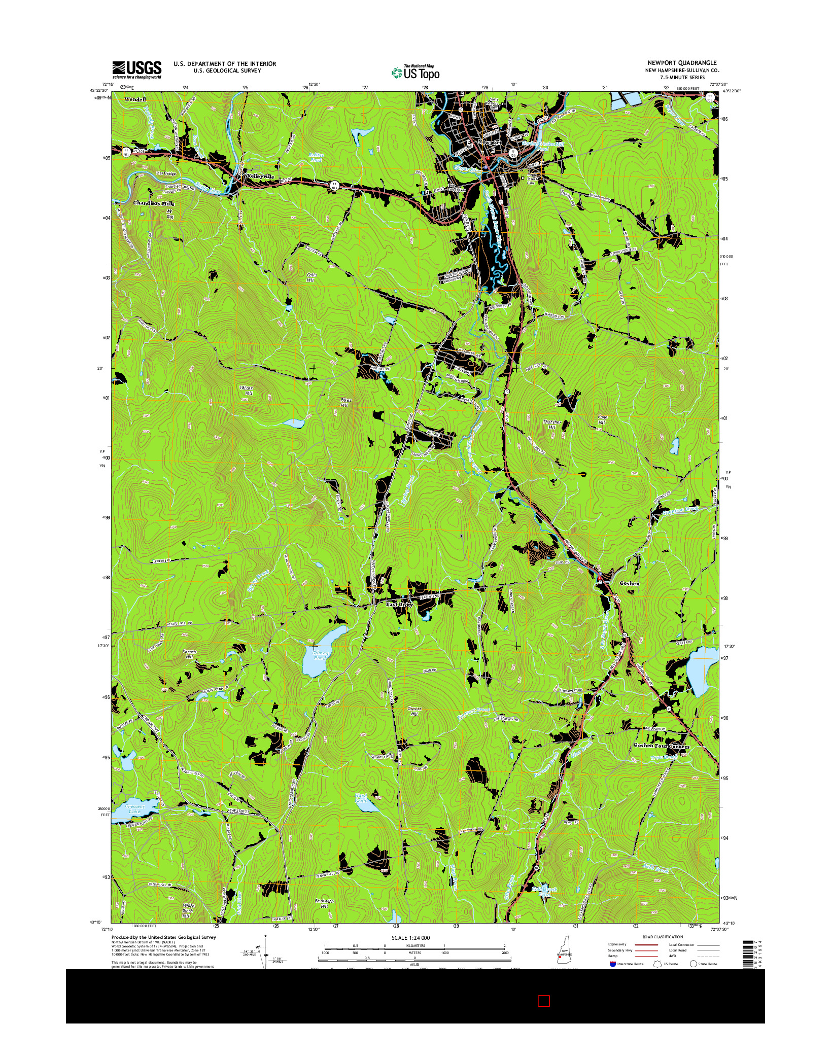 USGS US TOPO 7.5-MINUTE MAP FOR NEWPORT, NH 2015