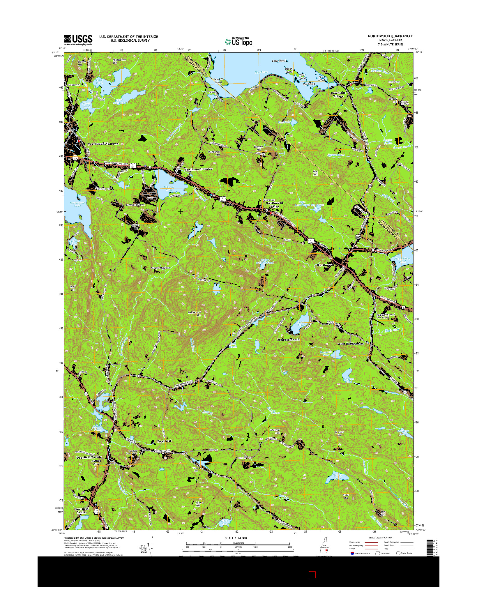 USGS US TOPO 7.5-MINUTE MAP FOR NORTHWOOD, NH 2015