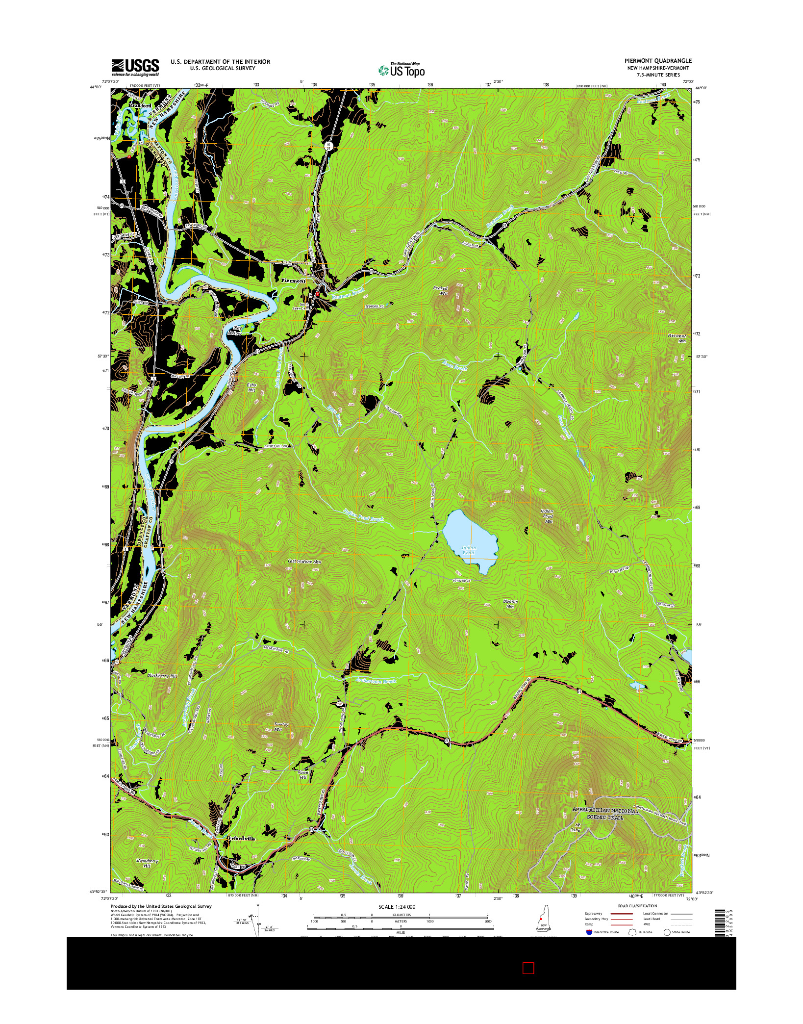 USGS US TOPO 7.5-MINUTE MAP FOR PIERMONT, NH-VT 2015
