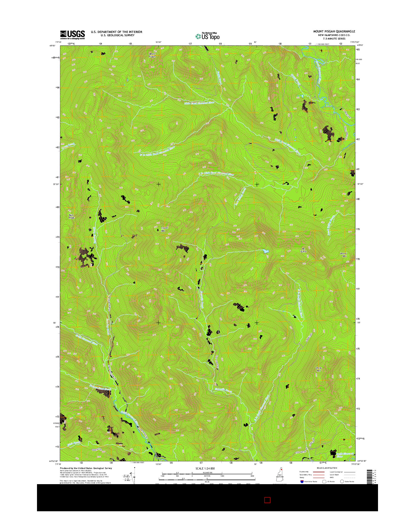 USGS US TOPO 7.5-MINUTE MAP FOR MOUNT PISGAH, NH 2015