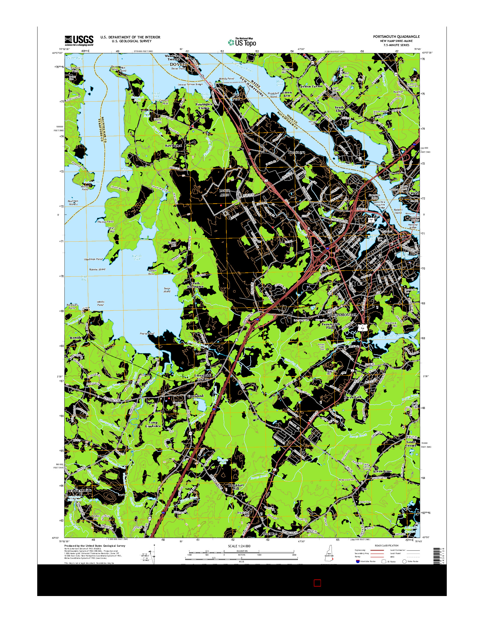 USGS US TOPO 7.5-MINUTE MAP FOR PORTSMOUTH, NH-ME 2015
