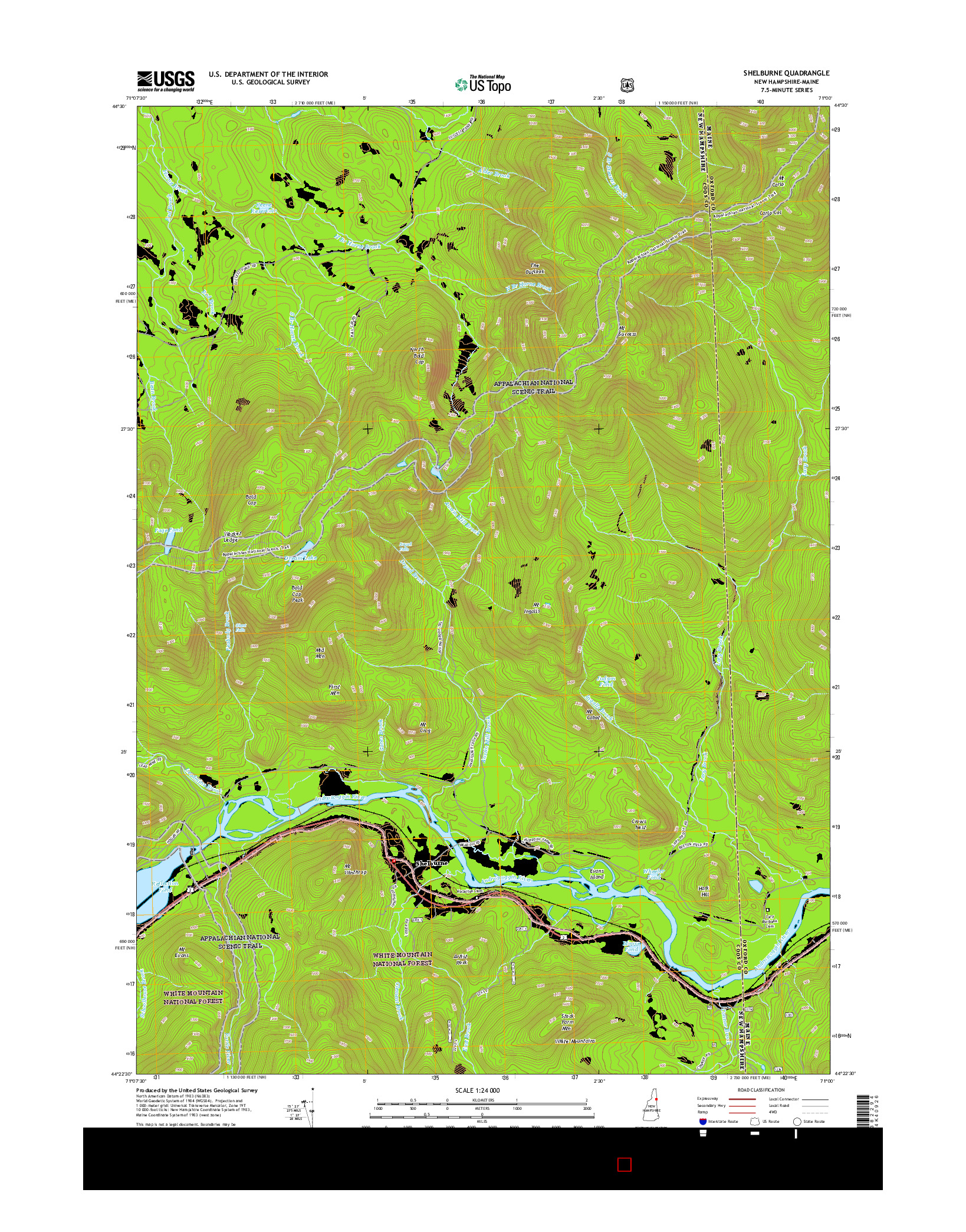 USGS US TOPO 7.5-MINUTE MAP FOR SHELBURNE, NH-ME 2015
