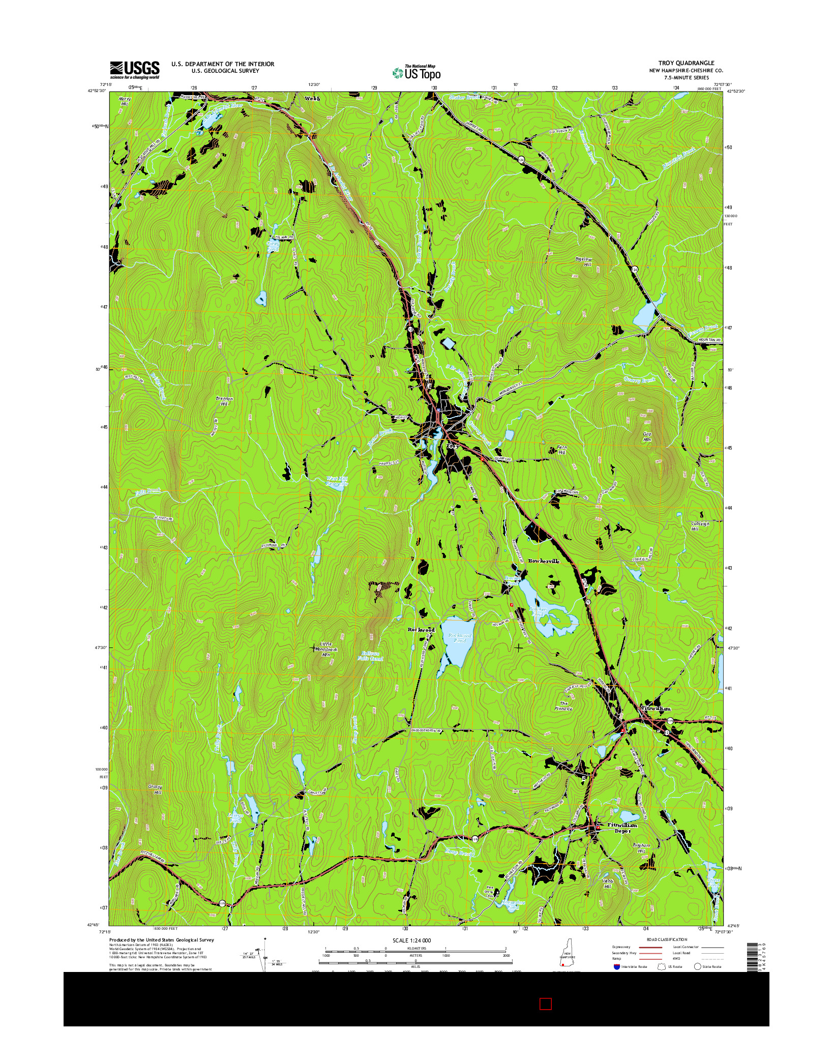 USGS US TOPO 7.5-MINUTE MAP FOR TROY, NH 2015