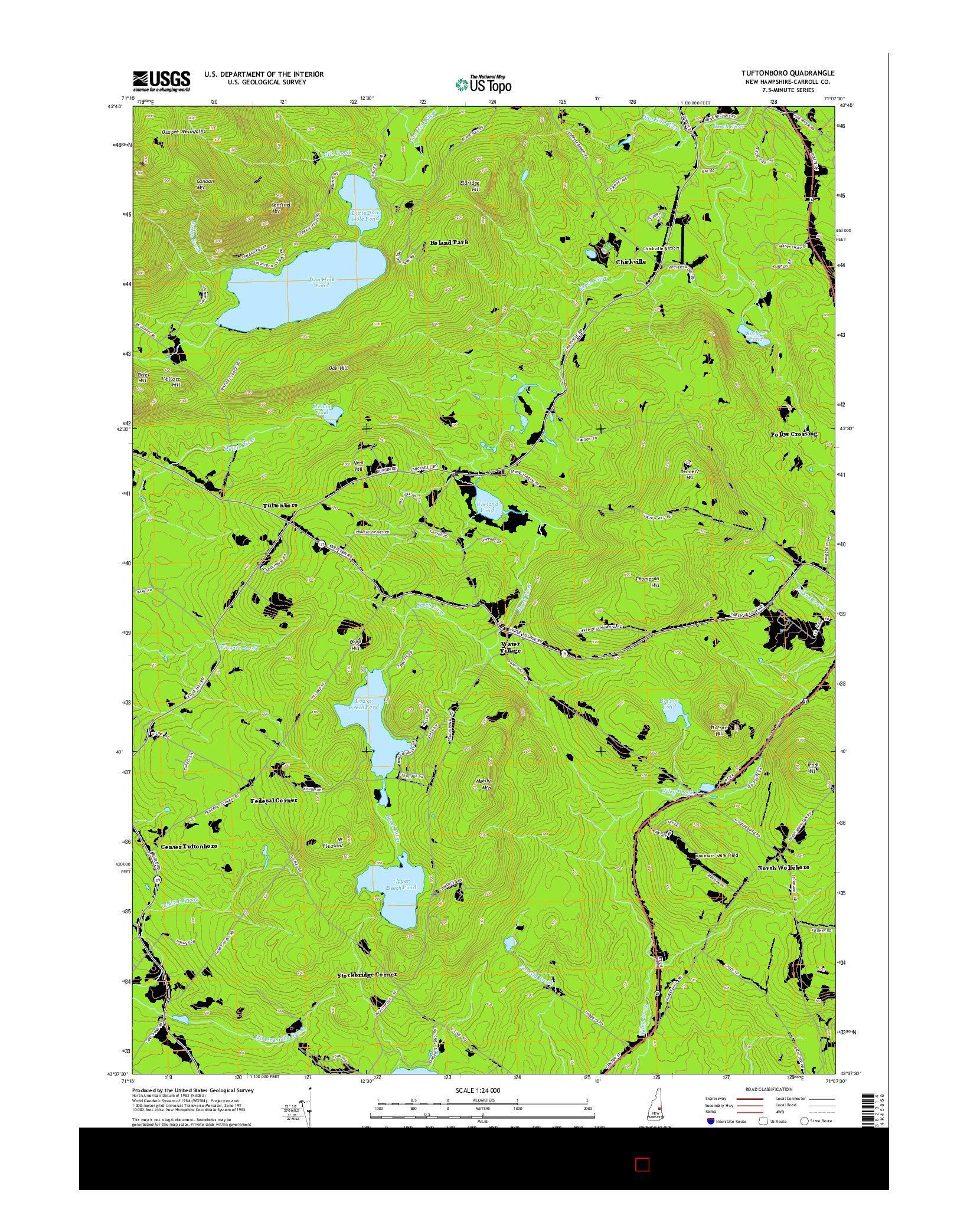 USGS US TOPO 7.5-MINUTE MAP FOR TUFTONBORO, NH 2015