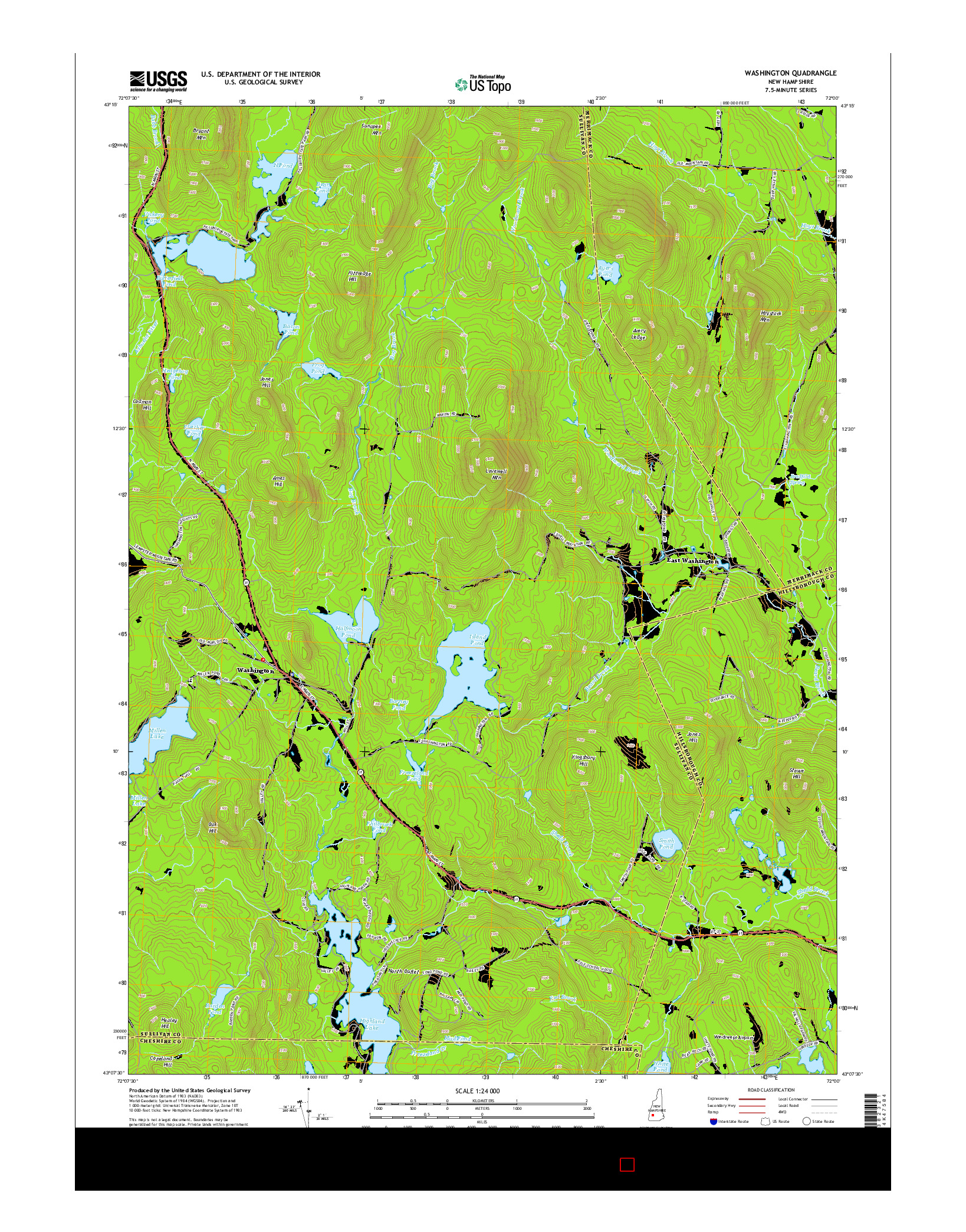 USGS US TOPO 7.5-MINUTE MAP FOR WASHINGTON, NH 2015