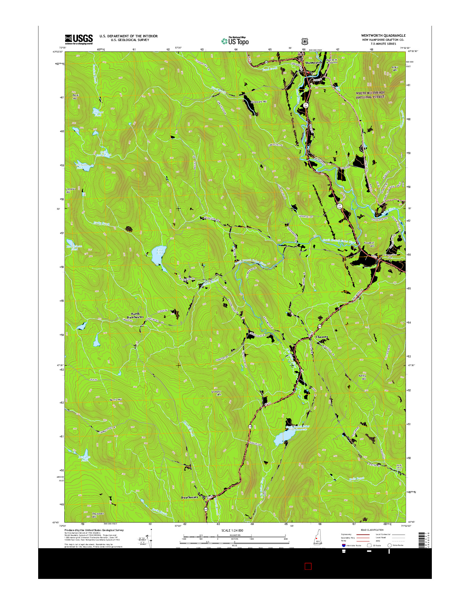 USGS US TOPO 7.5-MINUTE MAP FOR WENTWORTH, NH 2015
