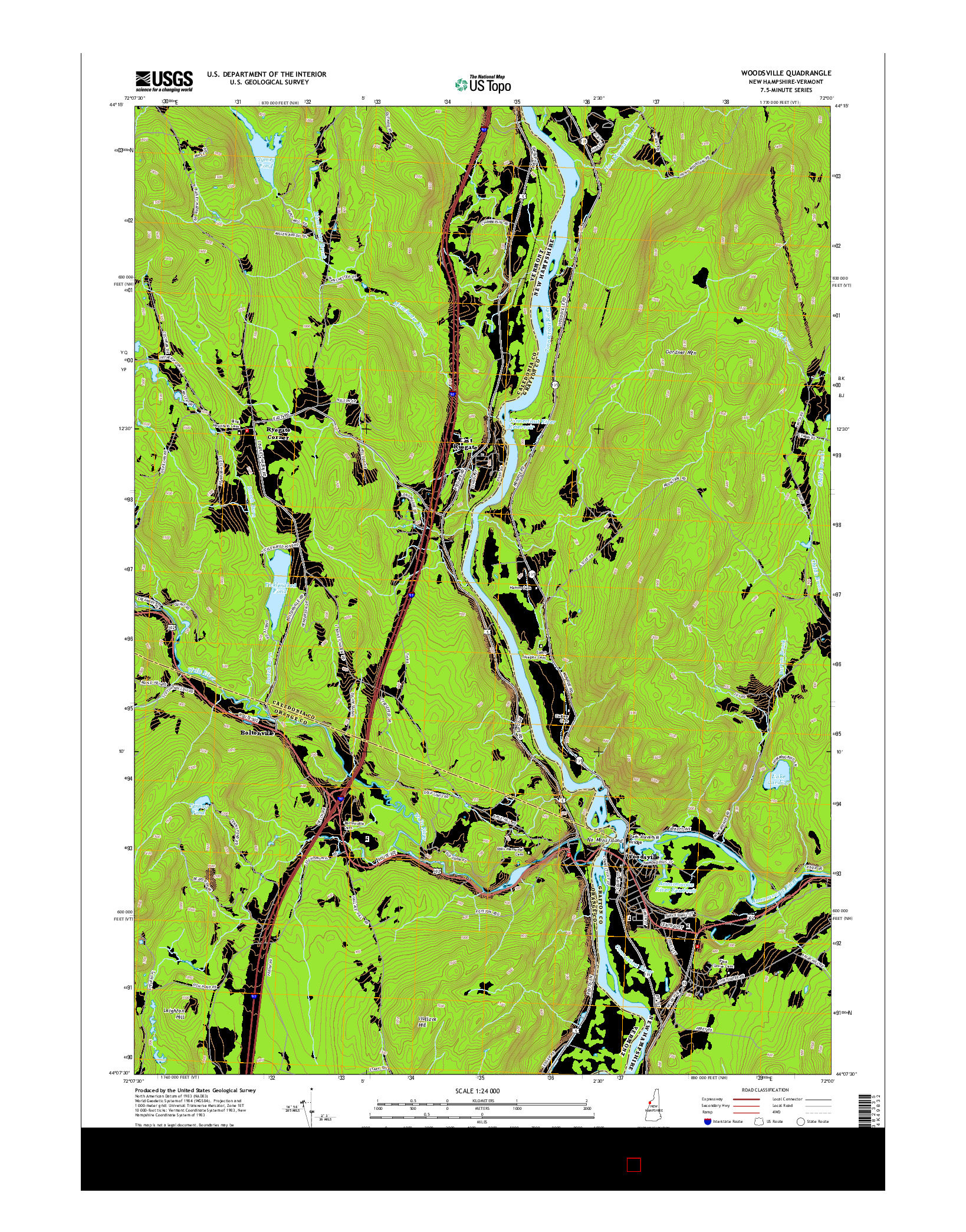 USGS US TOPO 7.5-MINUTE MAP FOR WOODSVILLE, NH-VT 2015