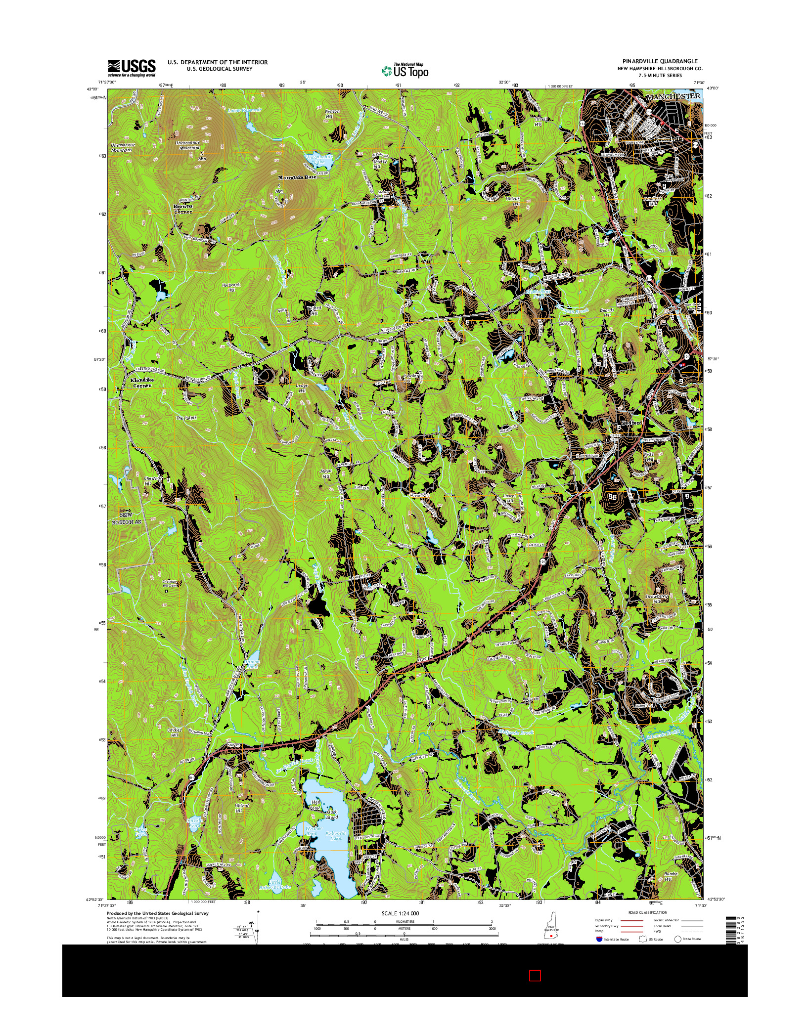 USGS US TOPO 7.5-MINUTE MAP FOR PINARDVILLE, NH 2015
