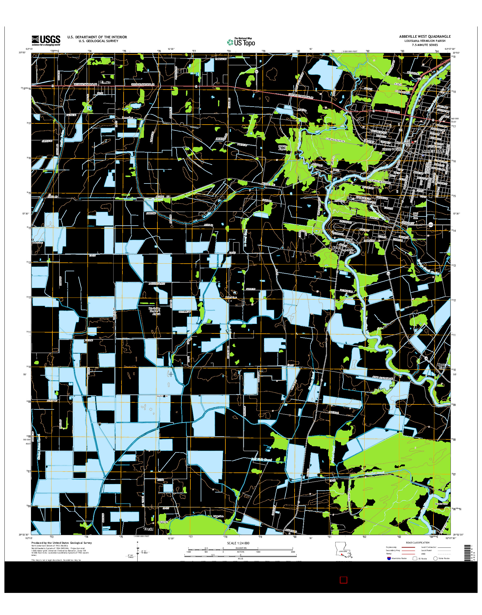 USGS US TOPO 7.5-MINUTE MAP FOR ABBEVILLE WEST, LA 2015