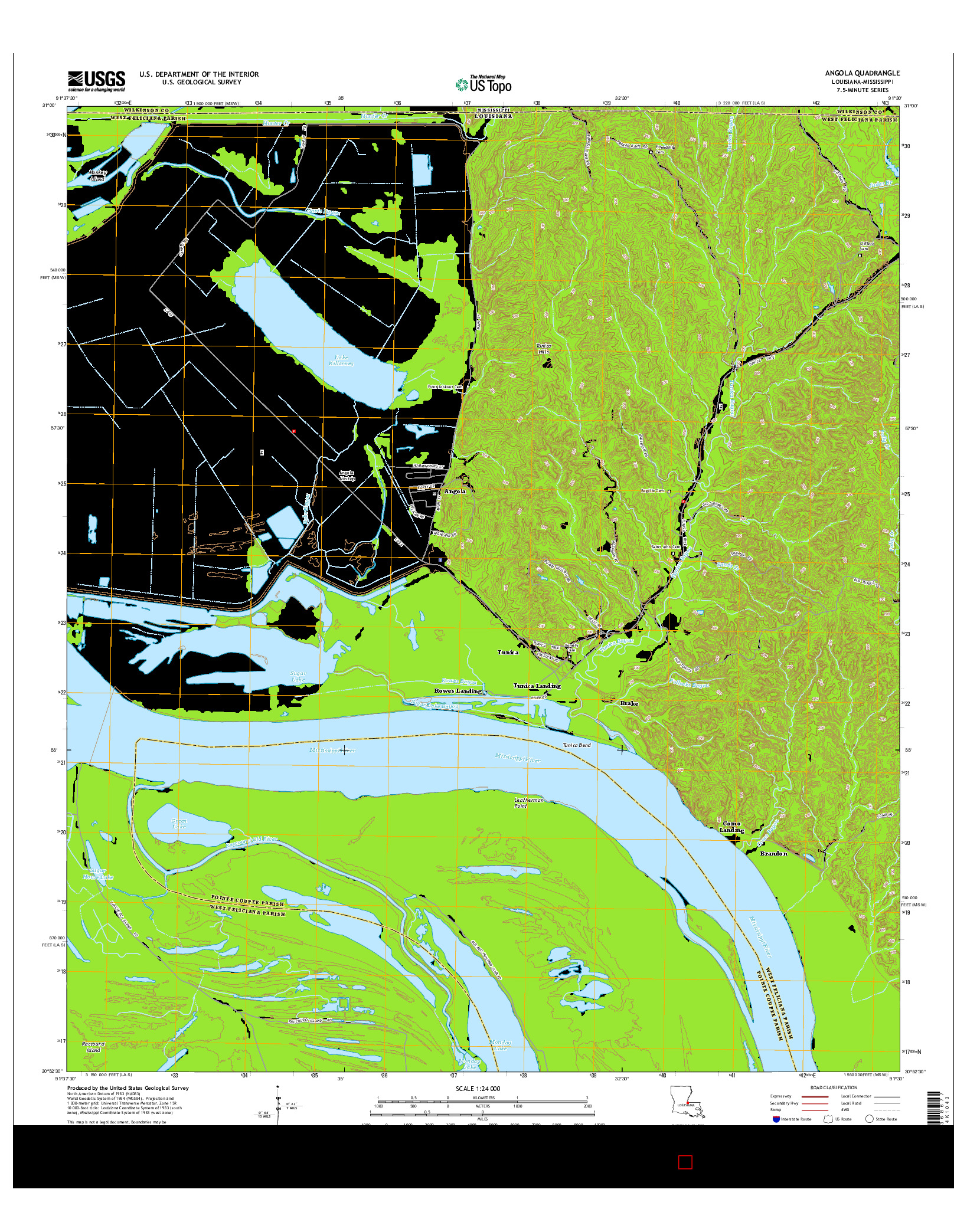 USGS US TOPO 7.5-MINUTE MAP FOR ANGOLA, LA-MS 2015