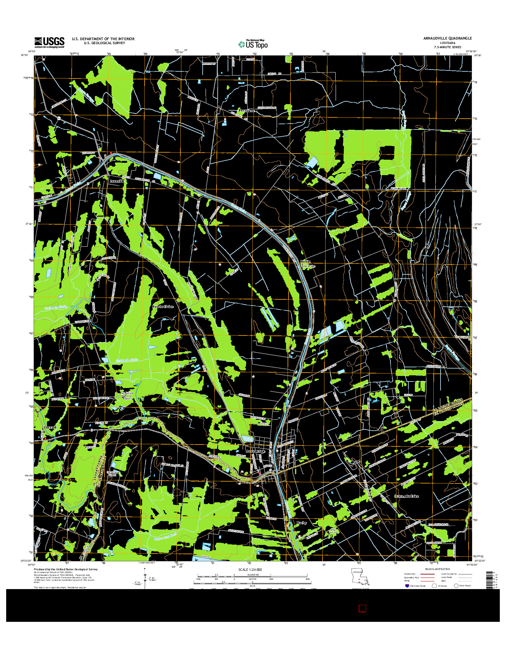 USGS US TOPO 7.5-MINUTE MAP FOR ARNAUDVILLE, LA 2015