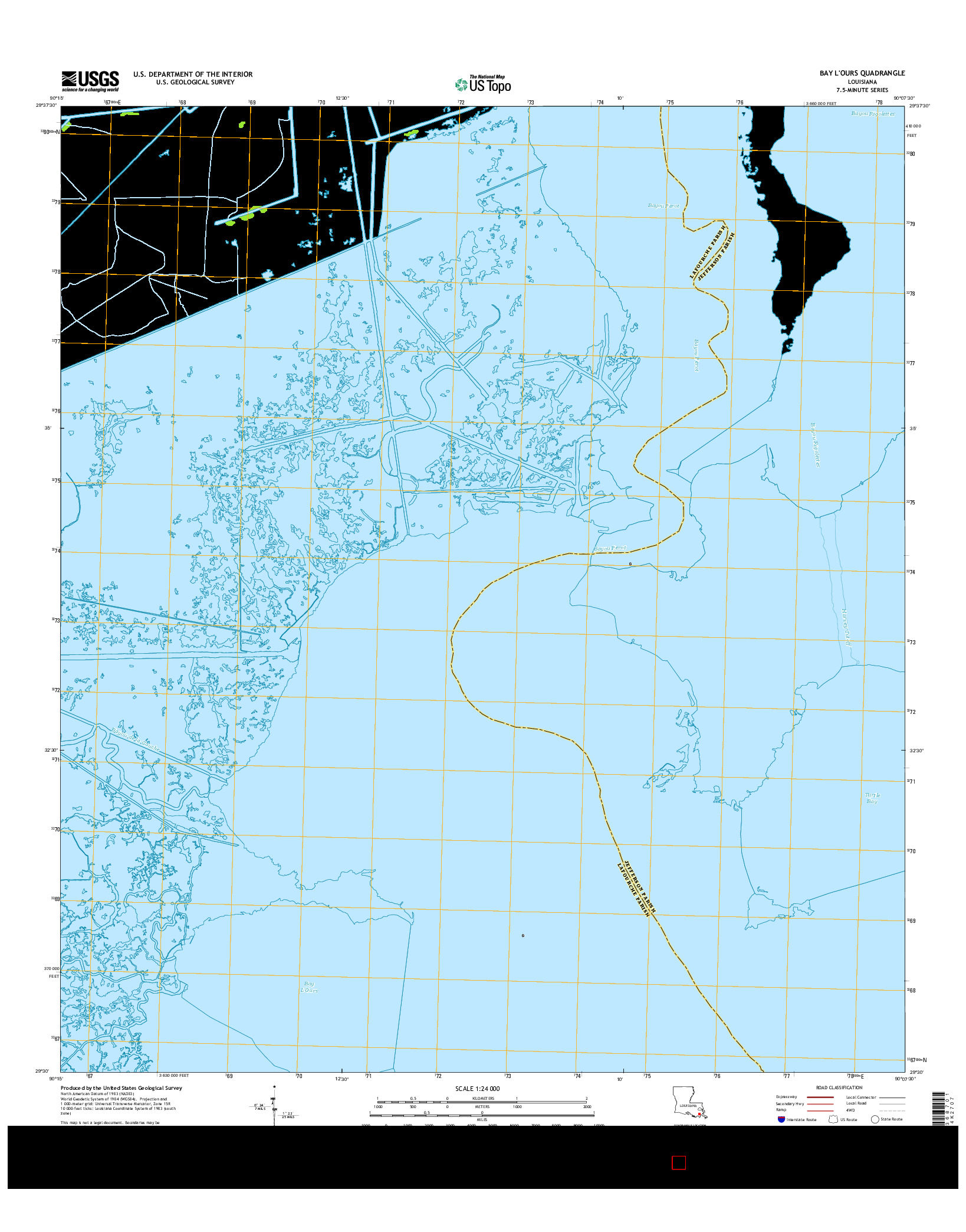 USGS US TOPO 7.5-MINUTE MAP FOR BAY L'OURS, LA 2015