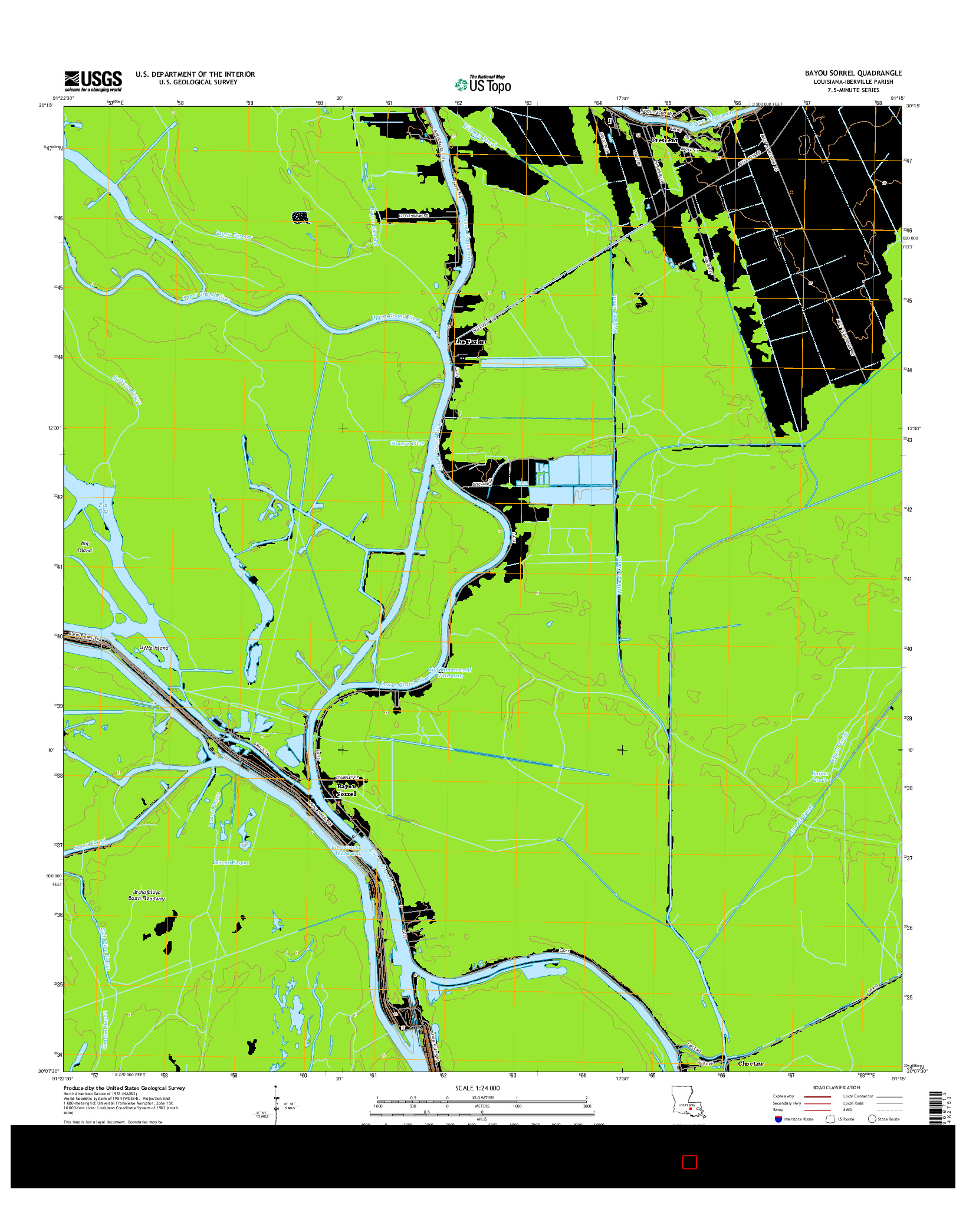 USGS US TOPO 7.5-MINUTE MAP FOR BAYOU SORREL, LA 2015
