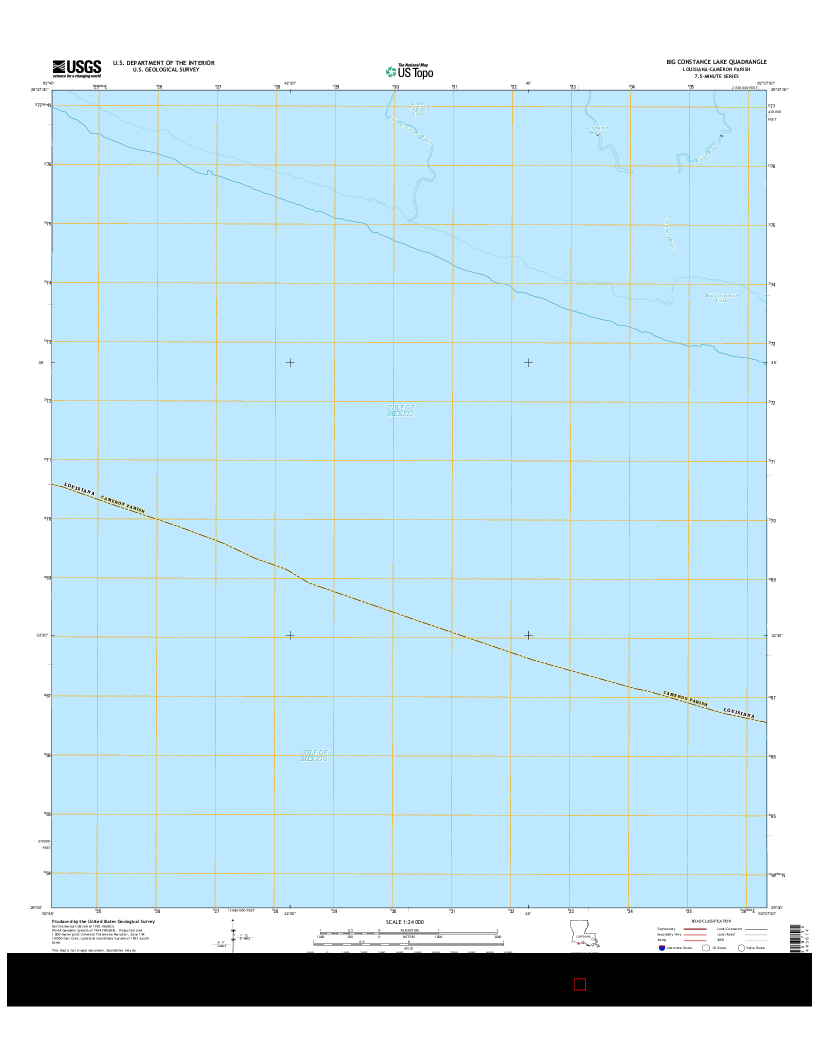 USGS US TOPO 7.5-MINUTE MAP FOR BIG CONSTANCE LAKE, LA 2015