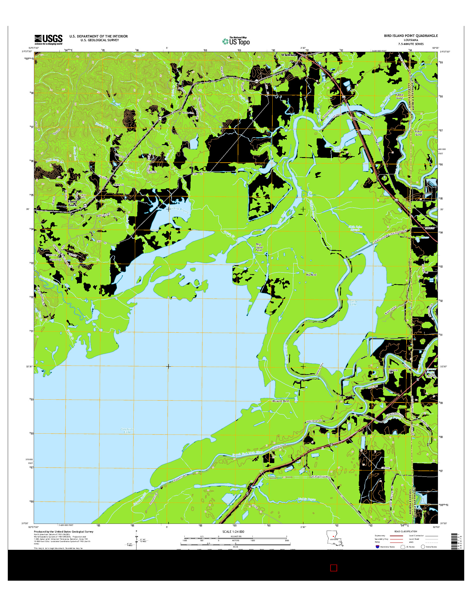 USGS US TOPO 7.5-MINUTE MAP FOR BIRD ISLAND POINT, LA 2015