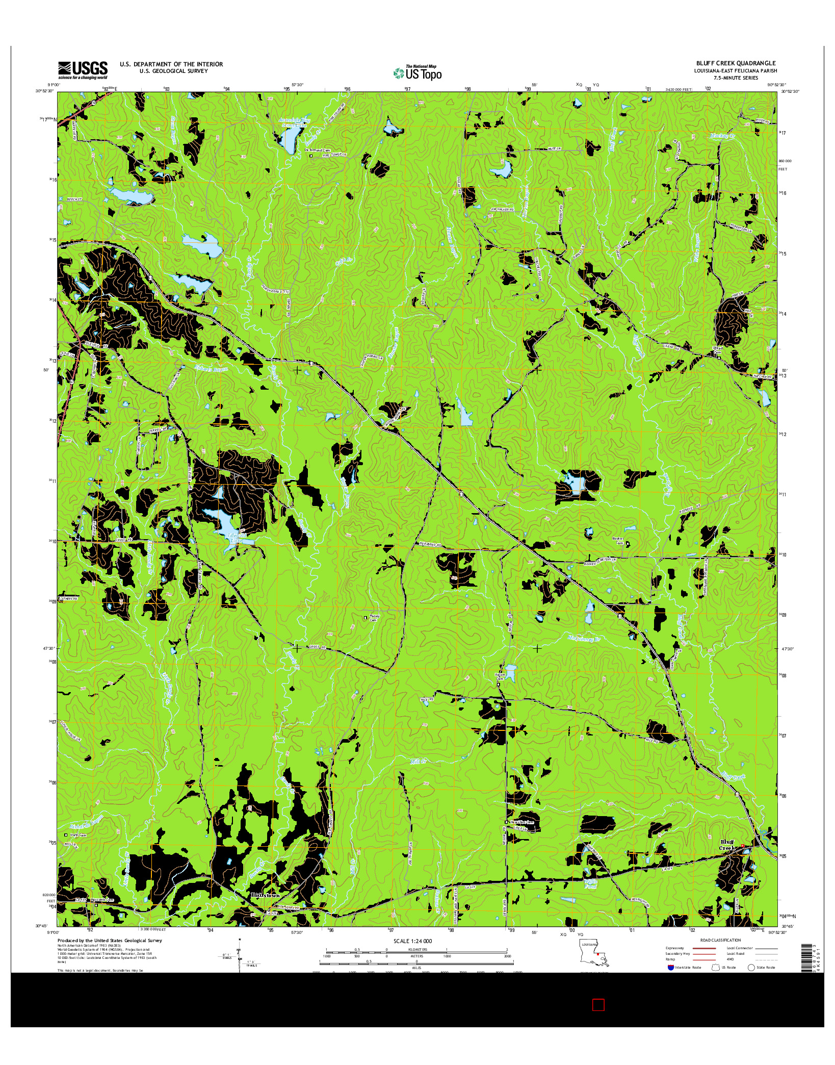 USGS US TOPO 7.5-MINUTE MAP FOR BLUFF CREEK, LA 2015