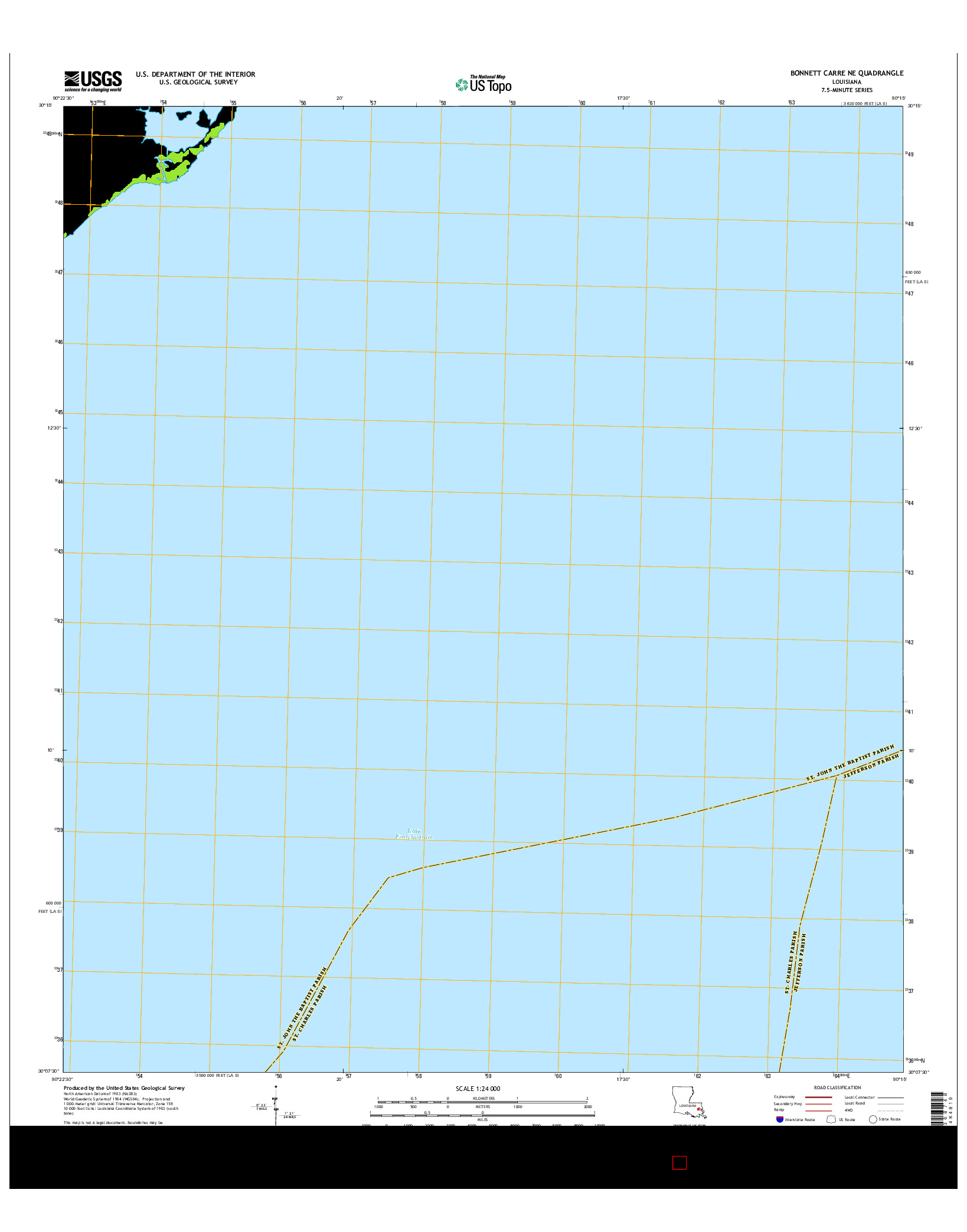 USGS US TOPO 7.5-MINUTE MAP FOR BONNETT CARRE NE, LA 2015