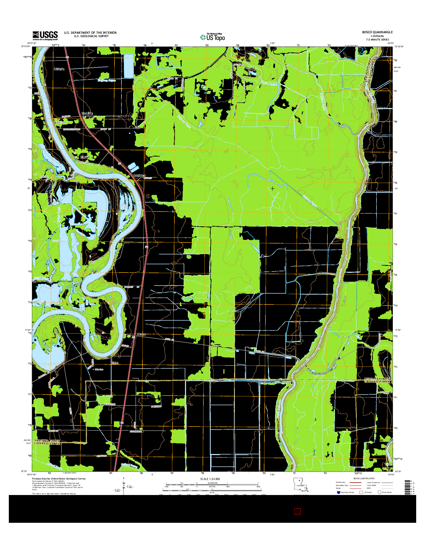 USGS US TOPO 7.5-MINUTE MAP FOR BOSCO, LA 2015