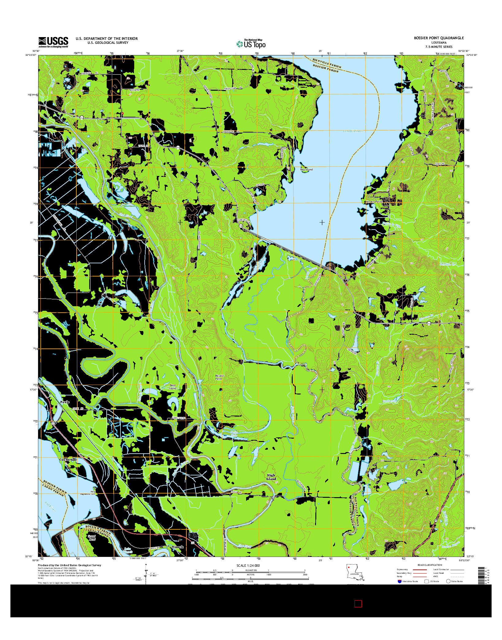 USGS US TOPO 7.5-MINUTE MAP FOR BOSSIER POINT, LA 2015