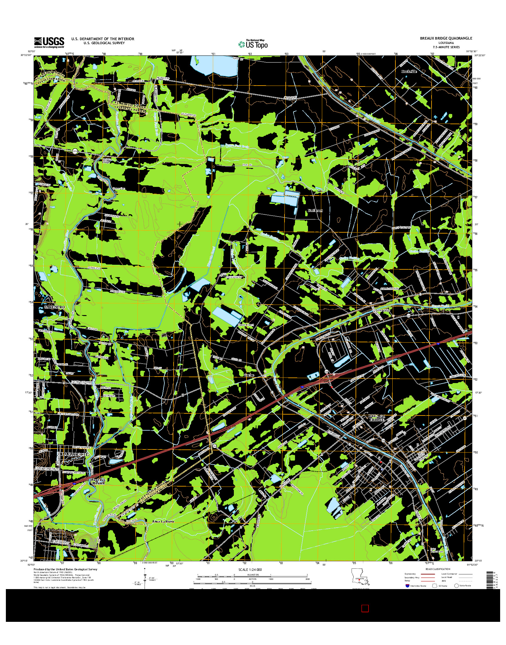 USGS US TOPO 7.5-MINUTE MAP FOR BREAUX BRIDGE, LA 2015