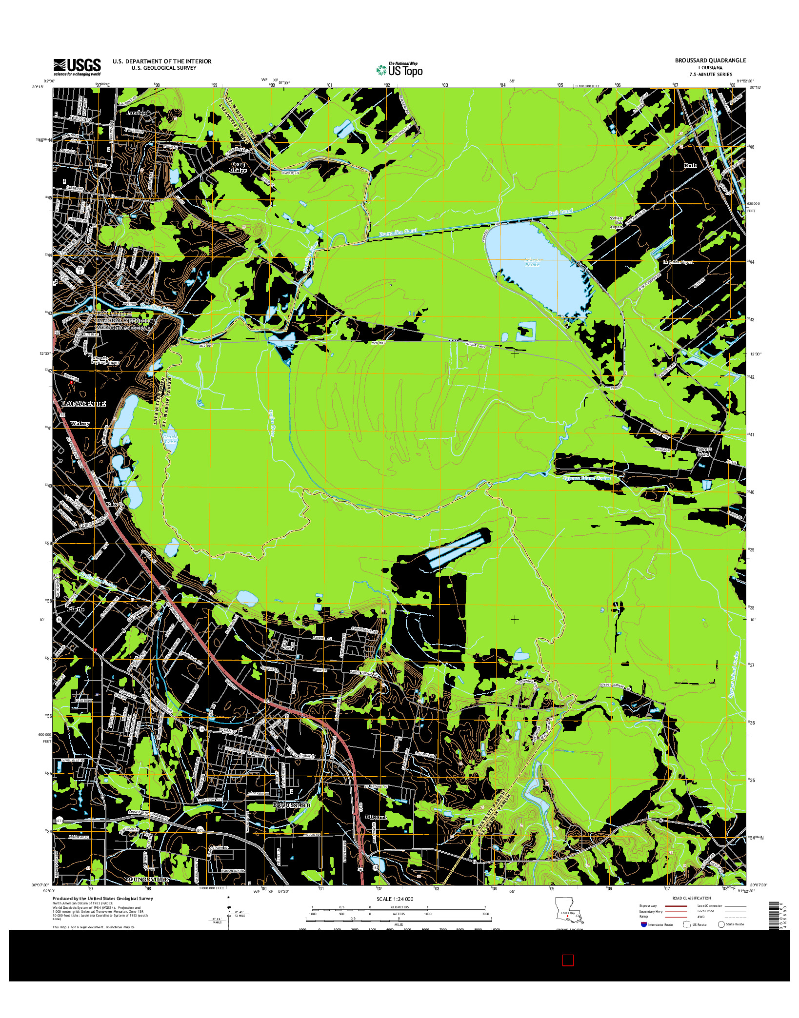 USGS US TOPO 7.5-MINUTE MAP FOR BROUSSARD, LA 2015