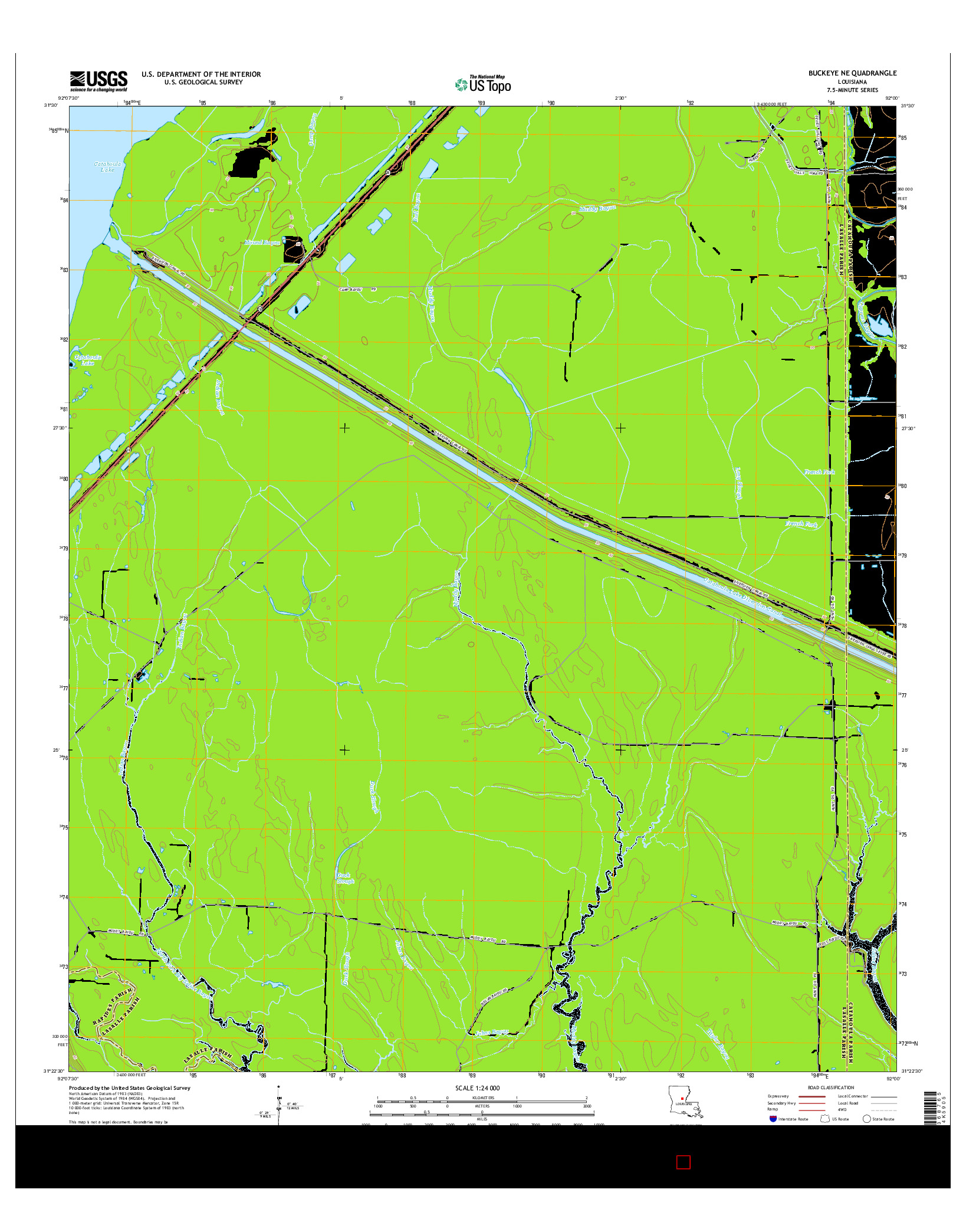 USGS US TOPO 7.5-MINUTE MAP FOR BUCKEYE NE, LA 2015
