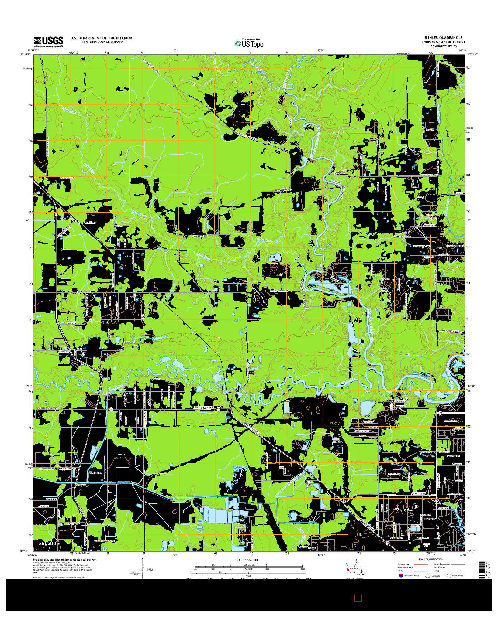 USGS US TOPO 7.5-MINUTE MAP FOR BUHLER, LA 2015