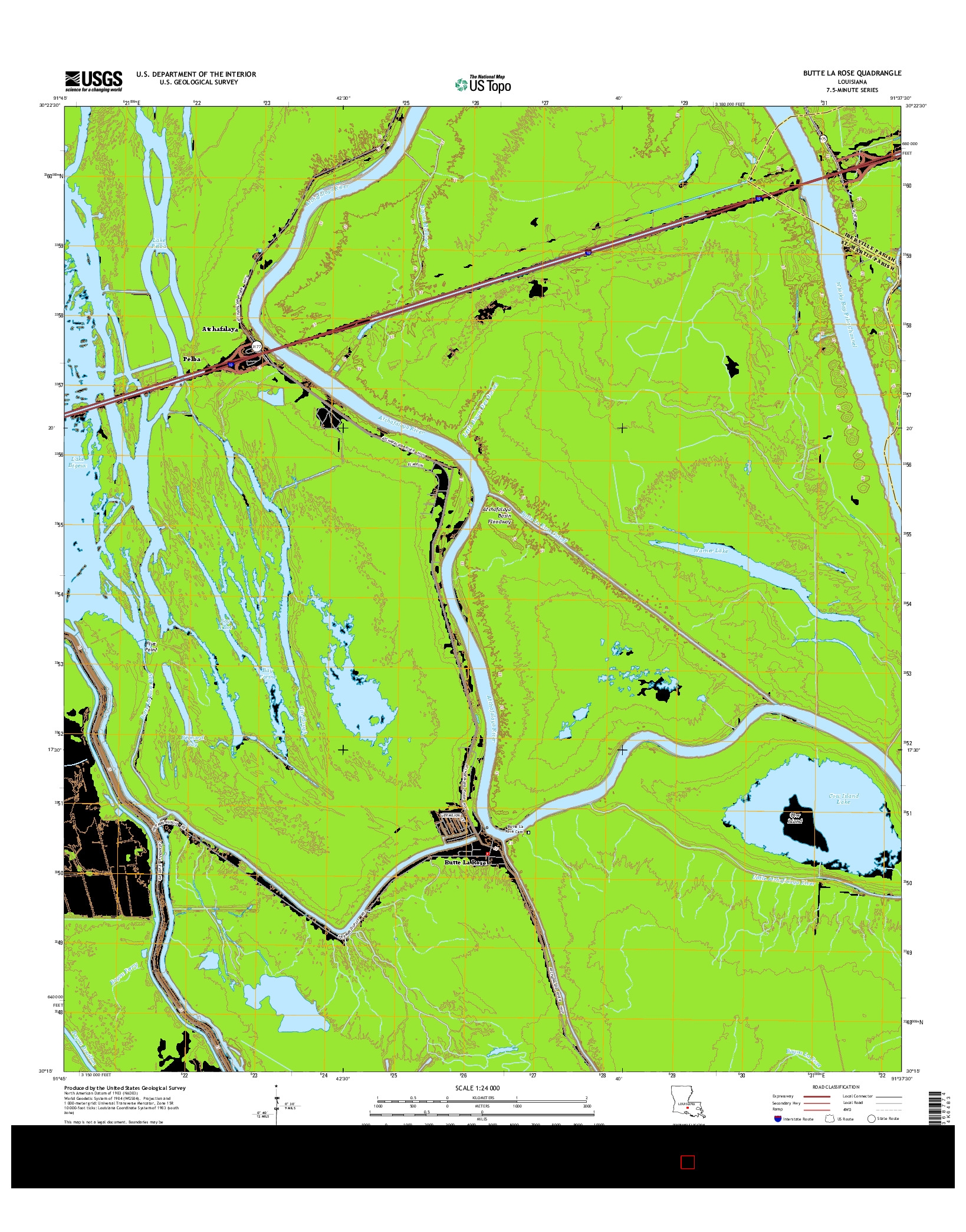 USGS US TOPO 7.5-MINUTE MAP FOR BUTTE LA ROSE, LA 2015