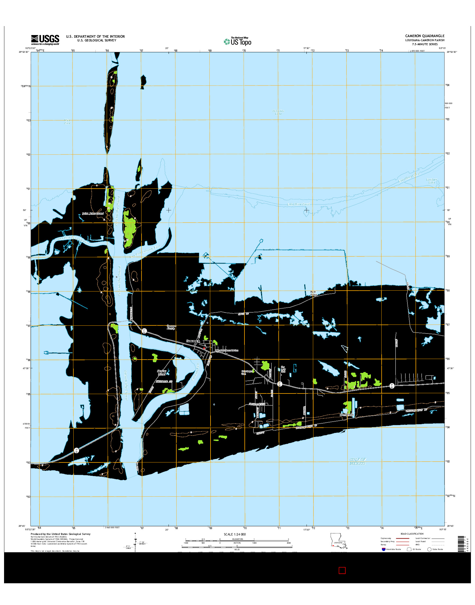 USGS US TOPO 7.5-MINUTE MAP FOR CAMERON, LA 2015