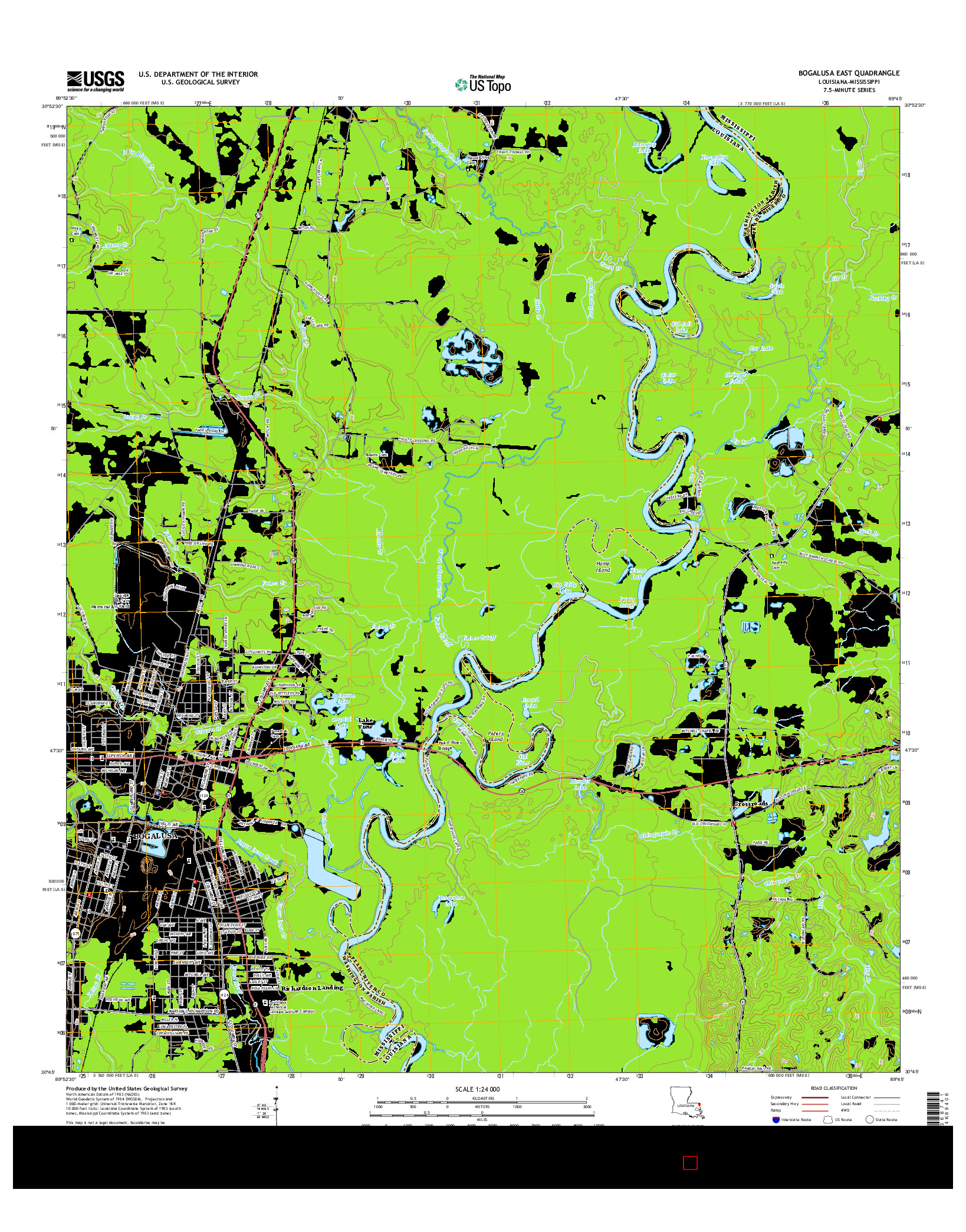 USGS US TOPO 7.5-MINUTE MAP FOR BOGALUSA EAST, LA-MS 2015