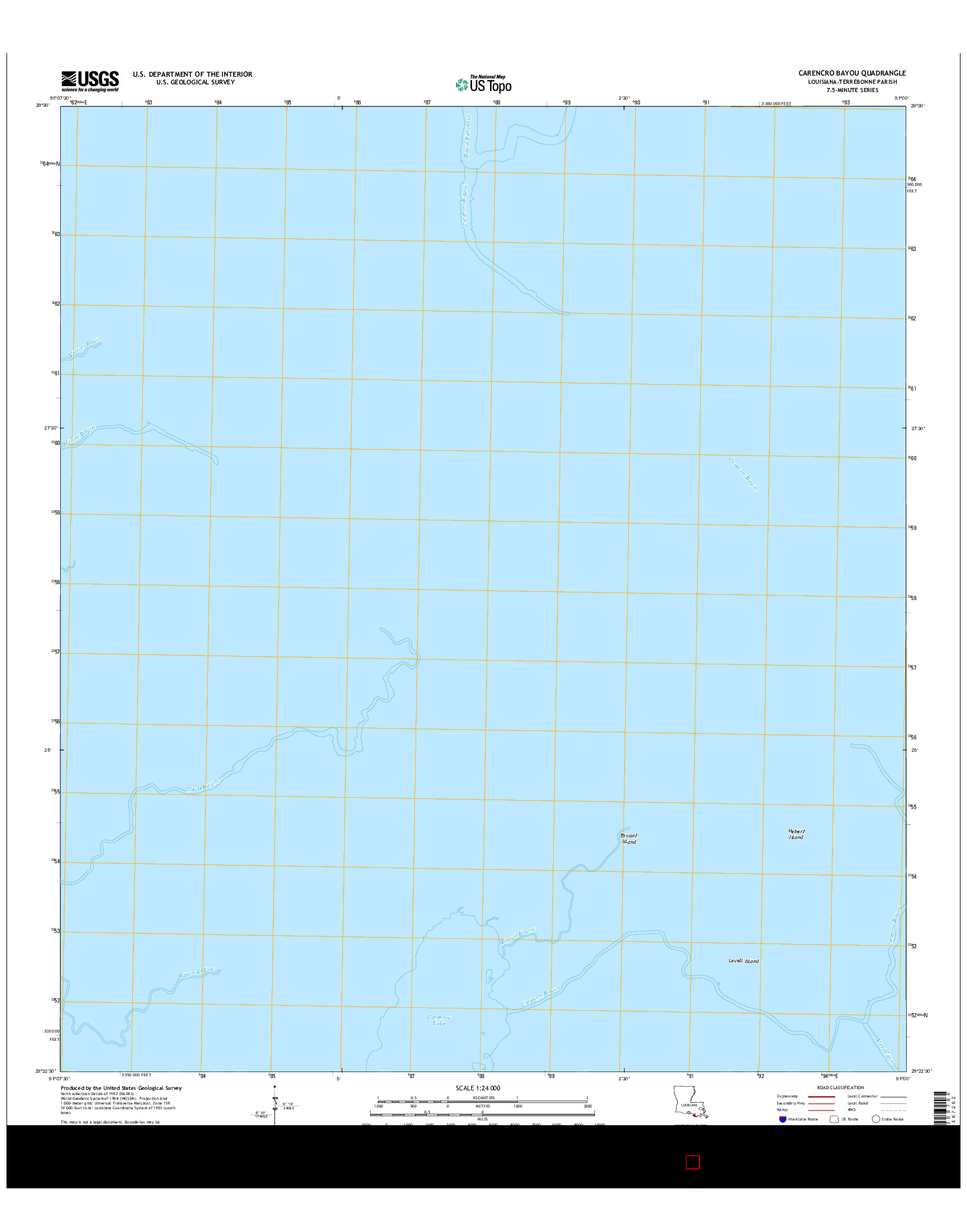 USGS US TOPO 7.5-MINUTE MAP FOR CARENCRO BAYOU, LA 2015