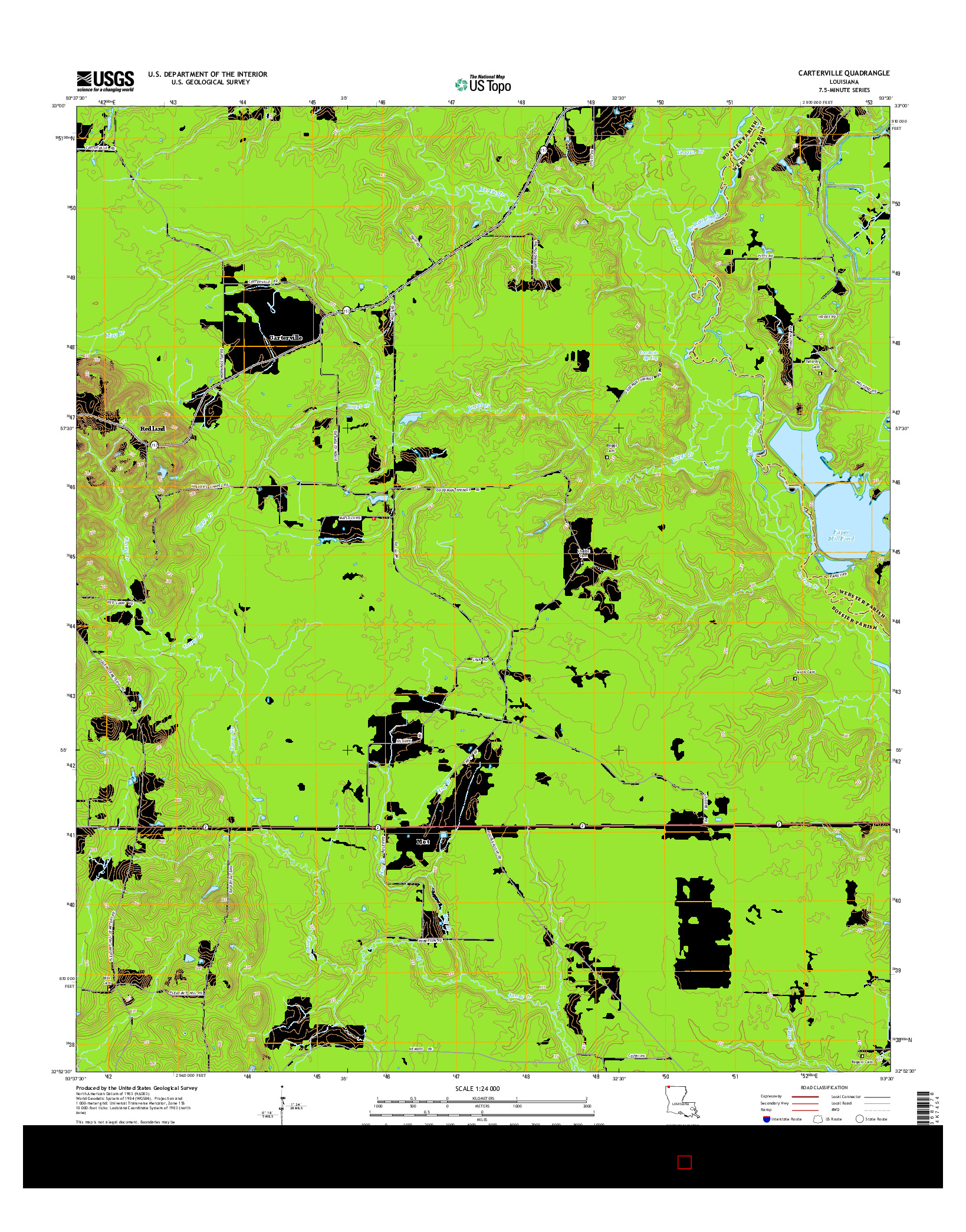 USGS US TOPO 7.5-MINUTE MAP FOR CARTERVILLE, LA 2015