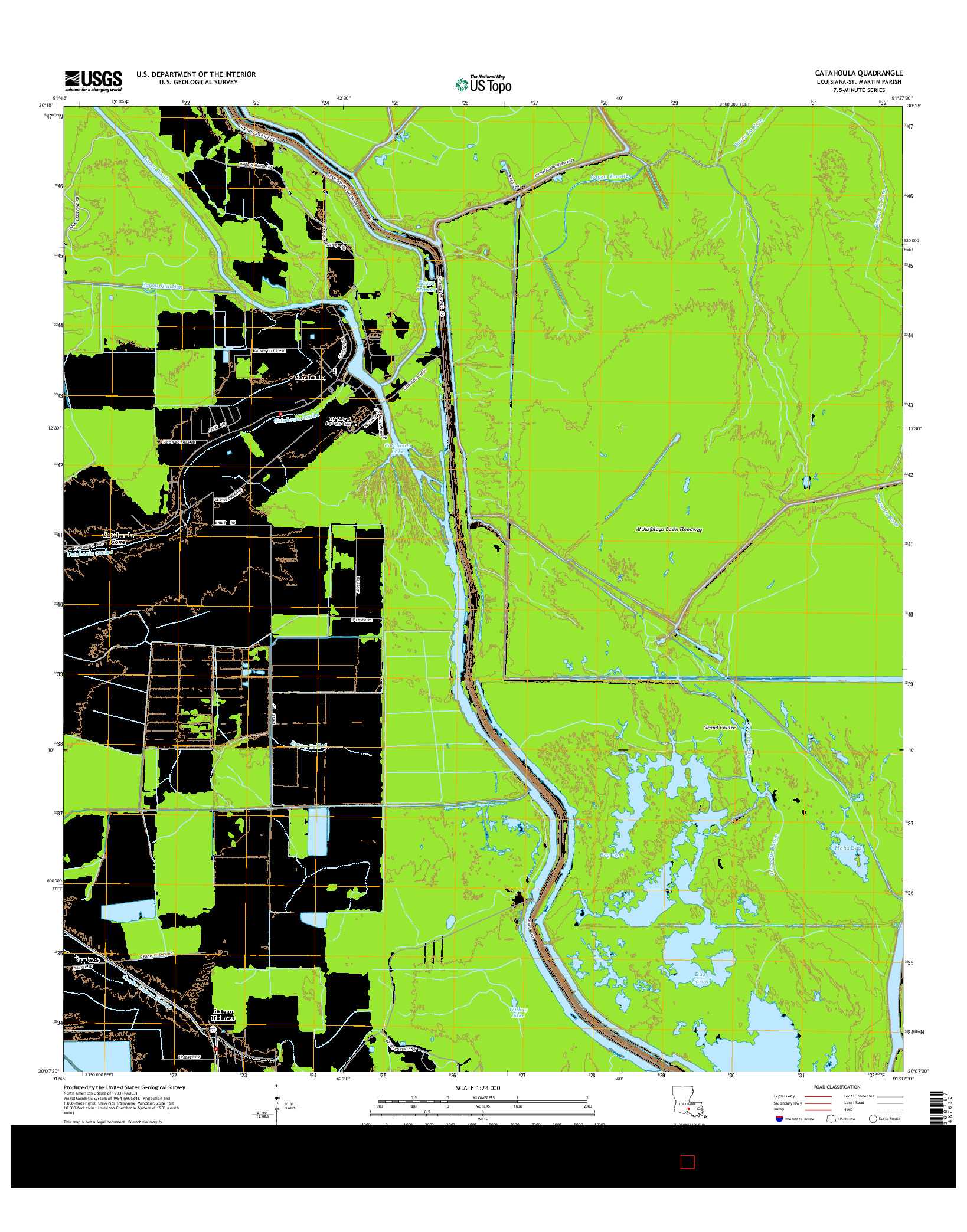 USGS US TOPO 7.5-MINUTE MAP FOR CATAHOULA, LA 2015