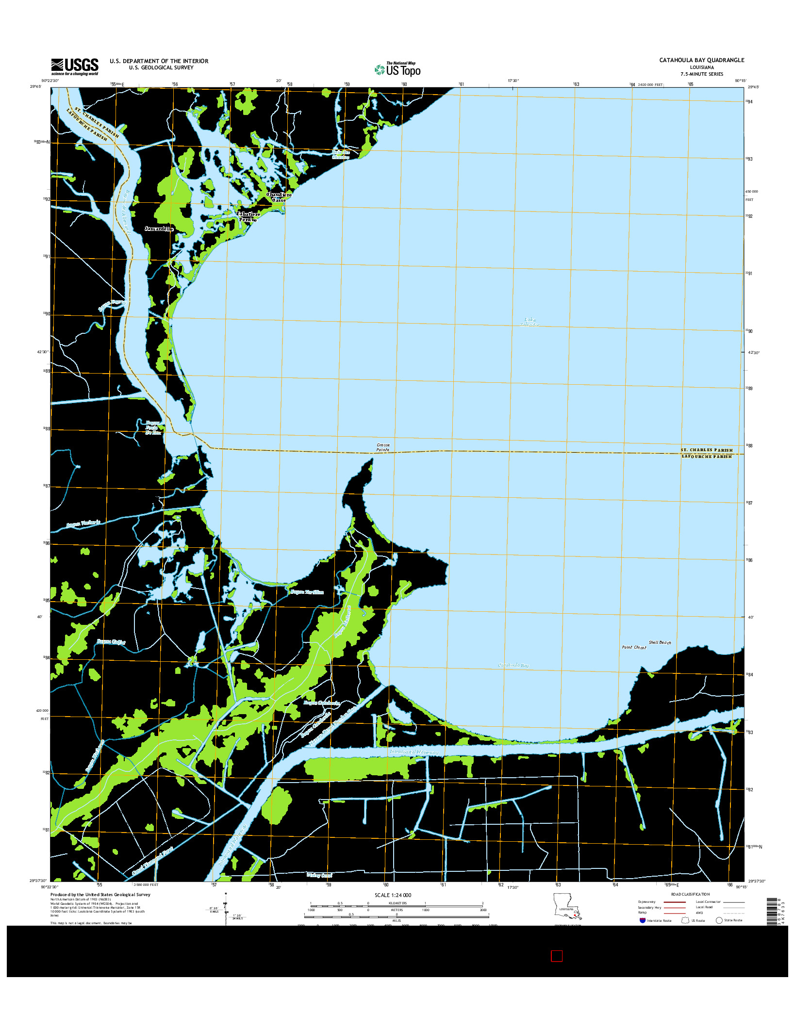 USGS US TOPO 7.5-MINUTE MAP FOR CATAHOULA BAY, LA 2015