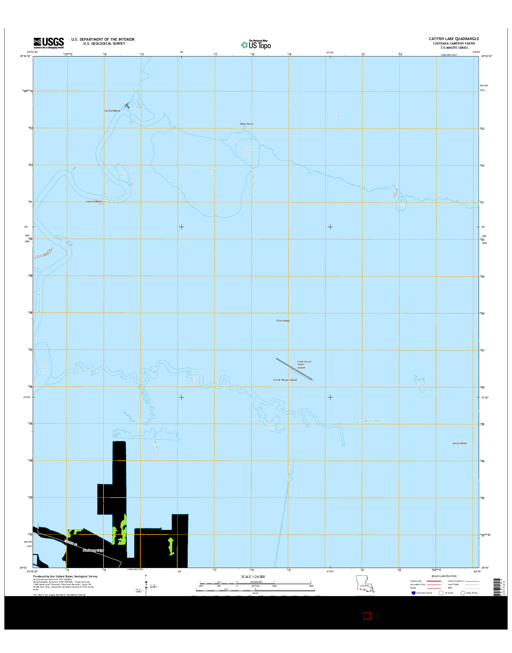 USGS US TOPO 7.5-MINUTE MAP FOR CATFISH LAKE, LA 2015