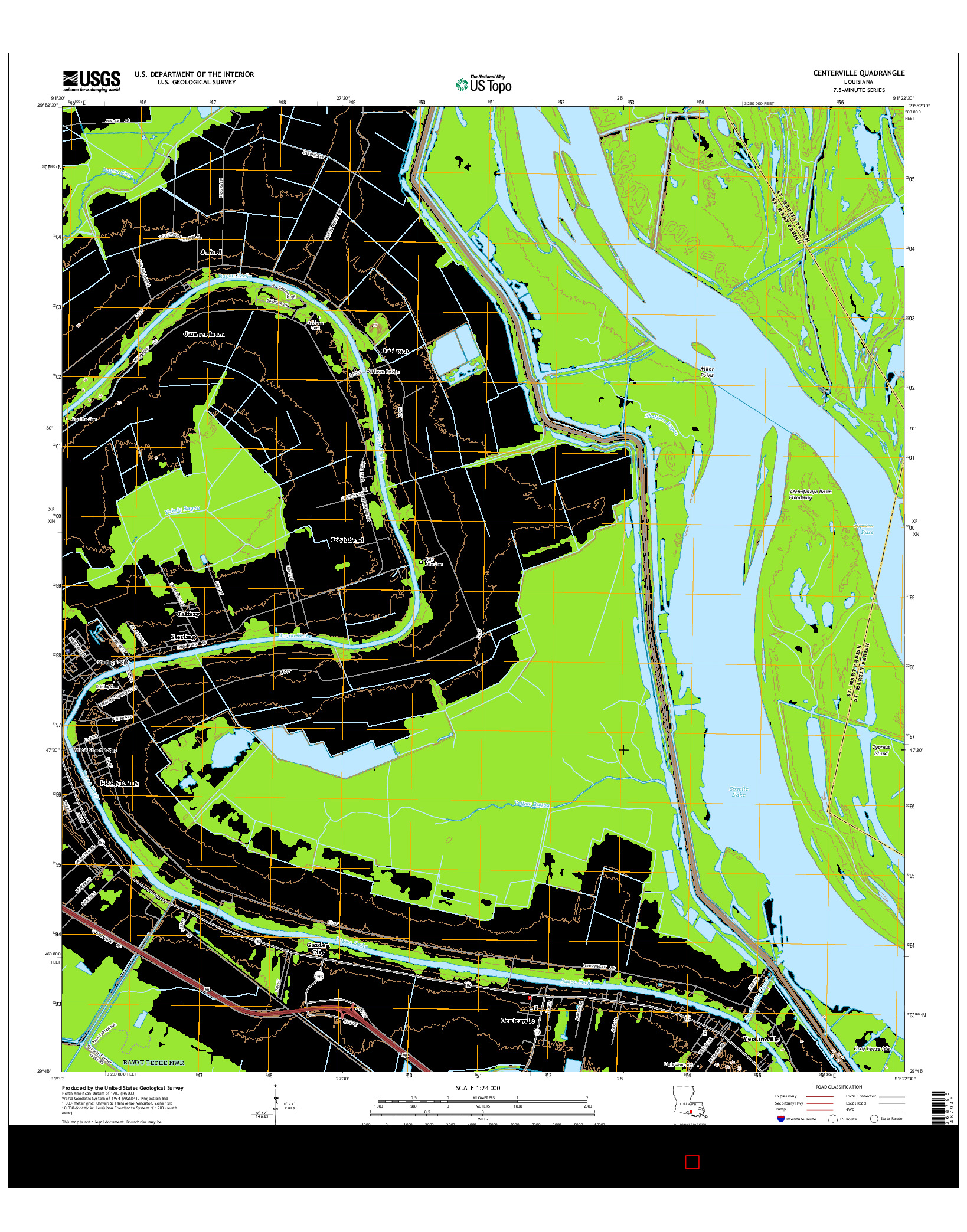 USGS US TOPO 7.5-MINUTE MAP FOR CENTERVILLE, LA 2015