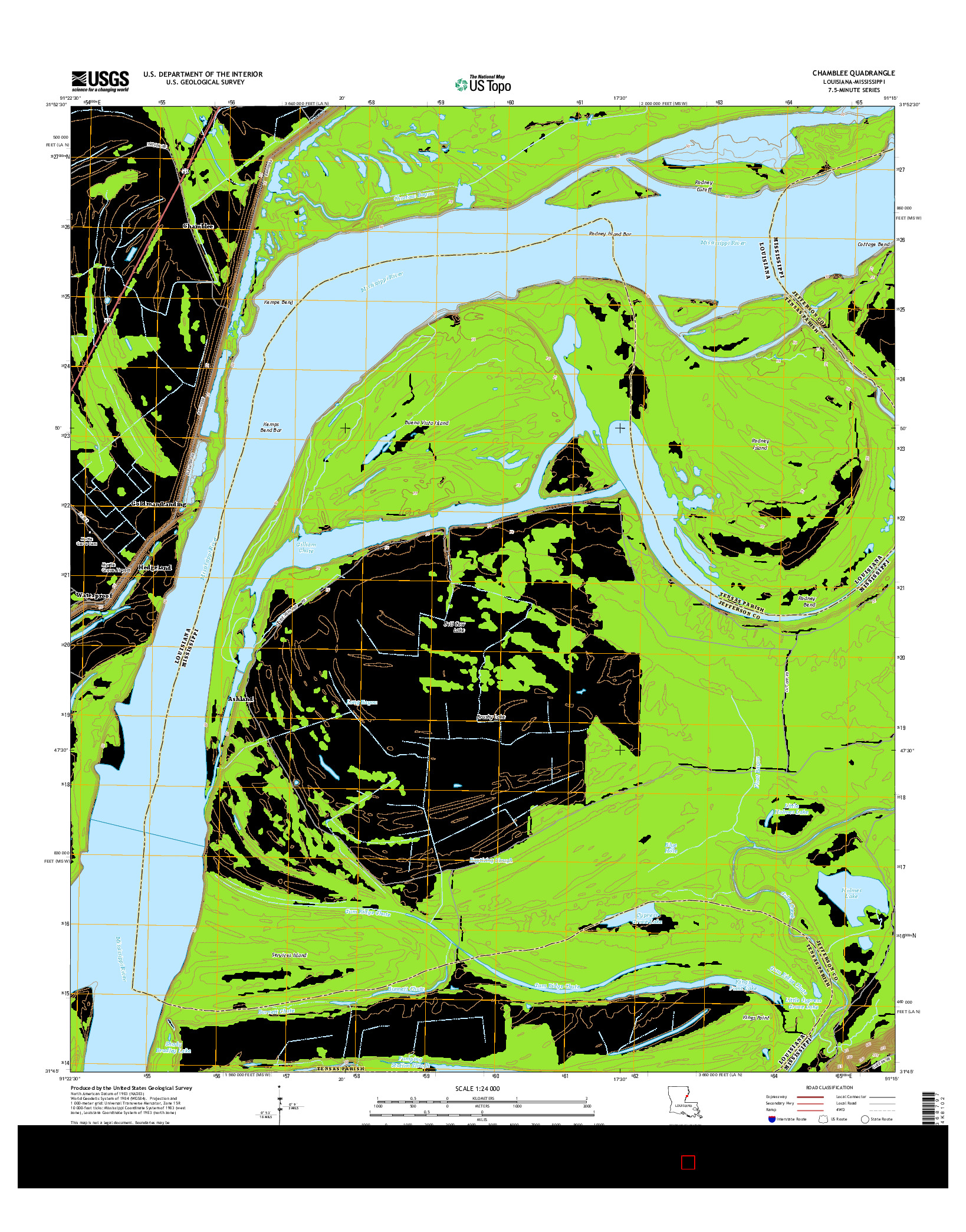 USGS US TOPO 7.5-MINUTE MAP FOR CHAMBLEE, LA-MS 2015