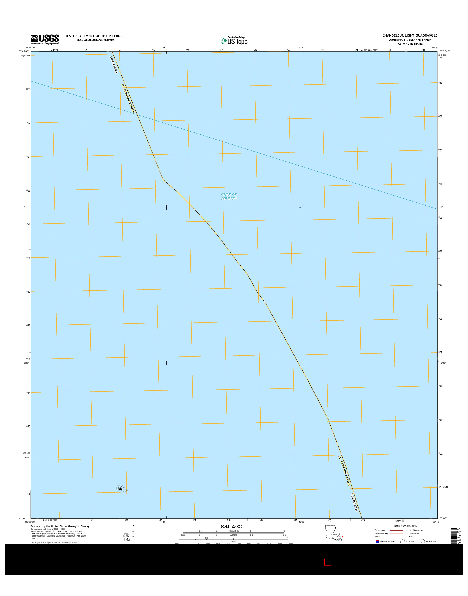 USGS US TOPO 7.5-MINUTE MAP FOR CHANDELEUR LIGHT, LA 2015