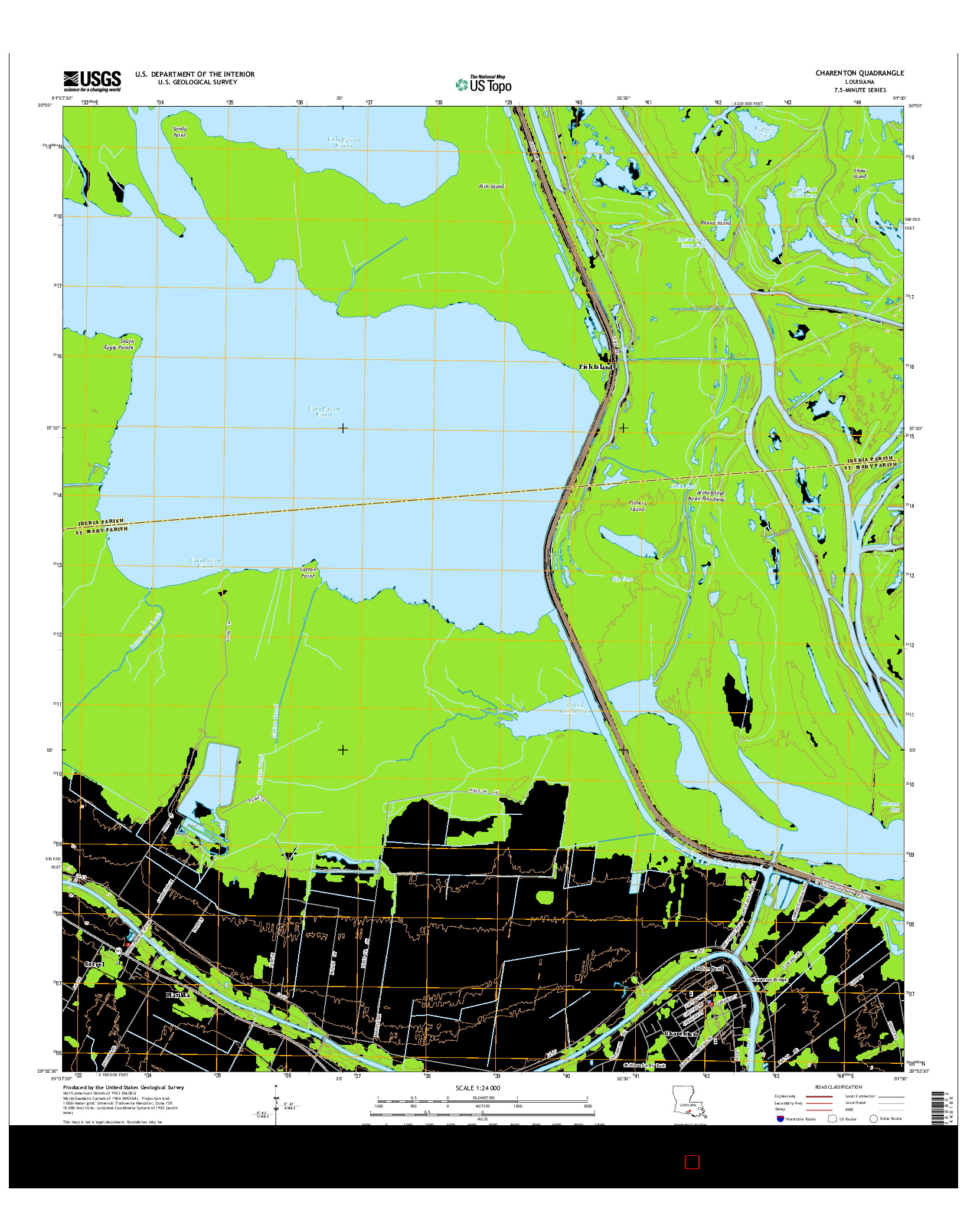 USGS US TOPO 7.5-MINUTE MAP FOR CHARENTON, LA 2015