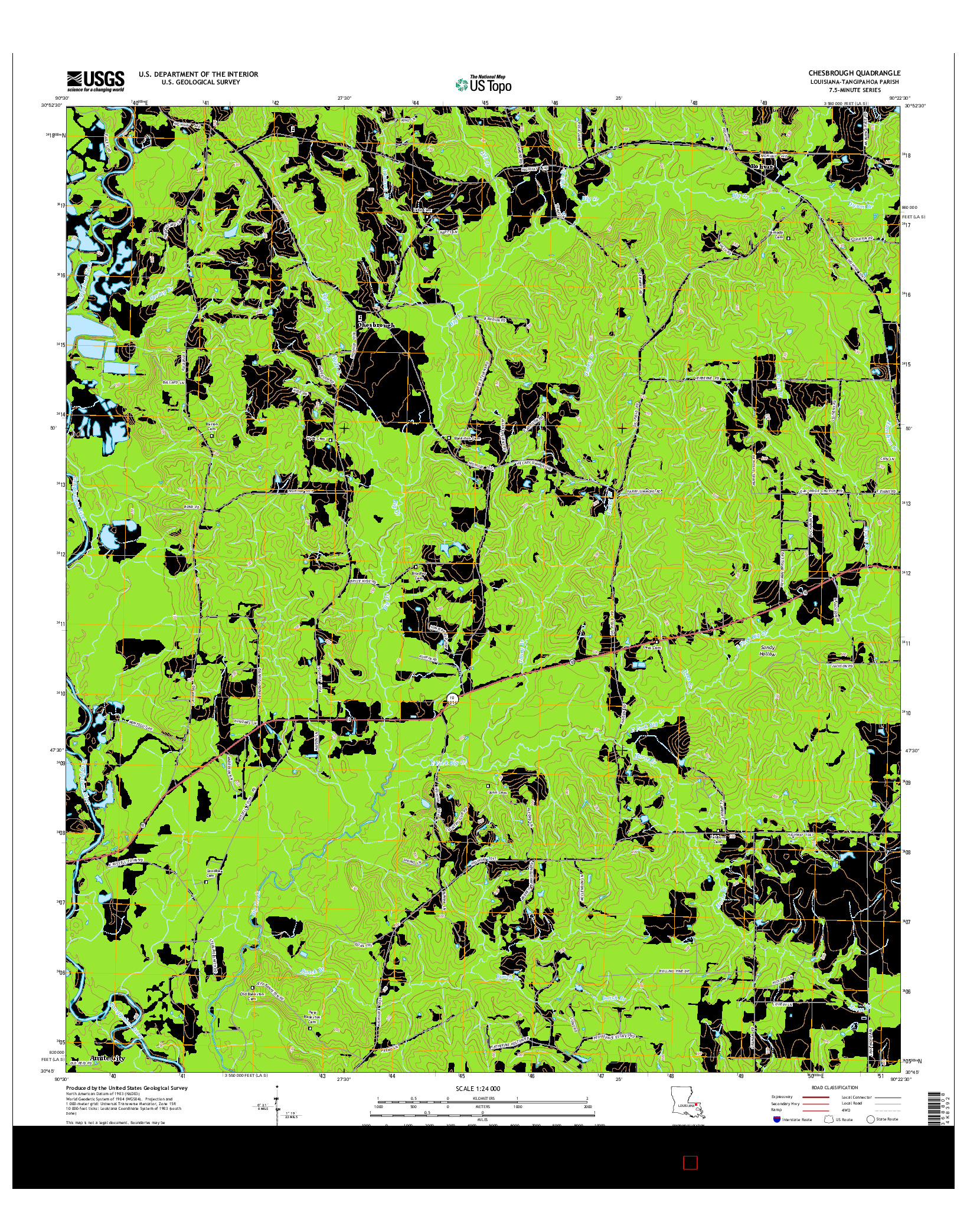 USGS US TOPO 7.5-MINUTE MAP FOR CHESBROUGH, LA 2015