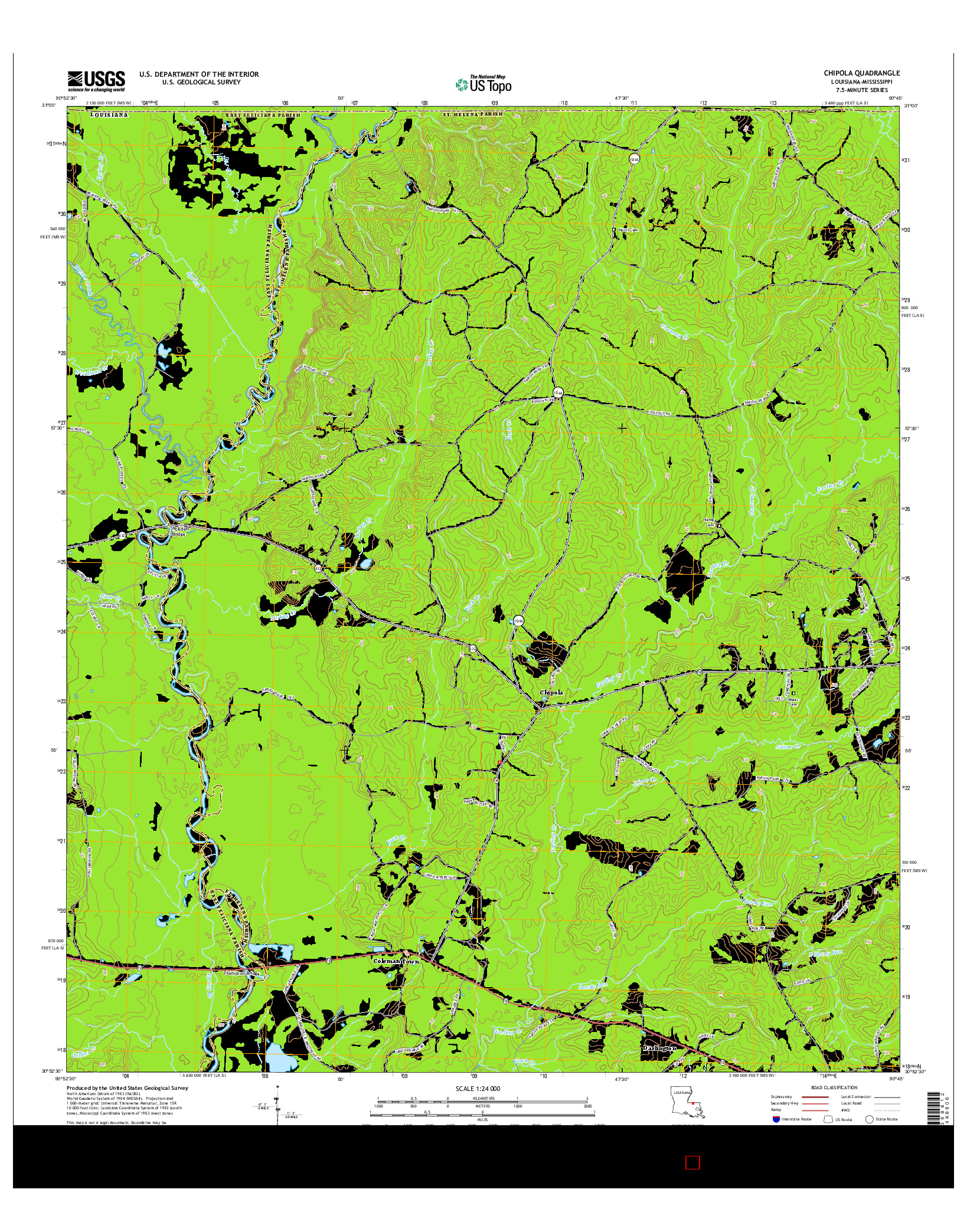 USGS US TOPO 7.5-MINUTE MAP FOR CHIPOLA, LA-MS 2015