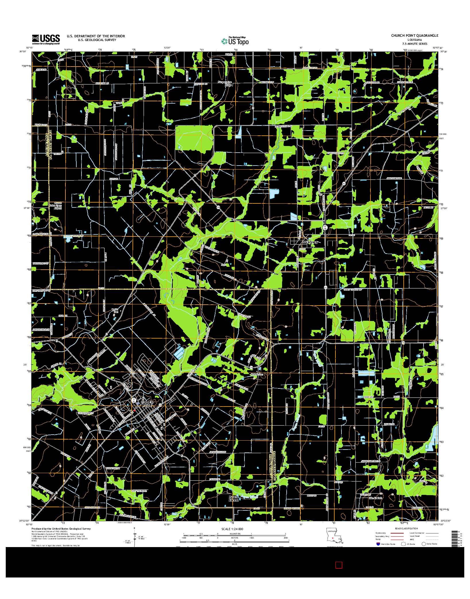 USGS US TOPO 7.5-MINUTE MAP FOR CHURCH POINT, LA 2015