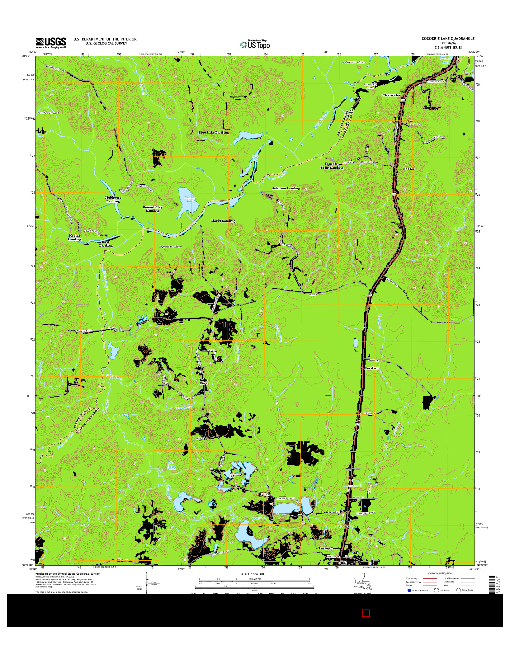 USGS US TOPO 7.5-MINUTE MAP FOR COCODRIE LAKE, LA 2015