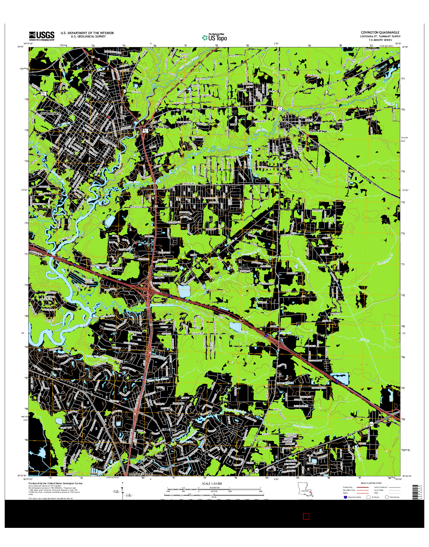 USGS US TOPO 7.5-MINUTE MAP FOR COVINGTON, LA 2015